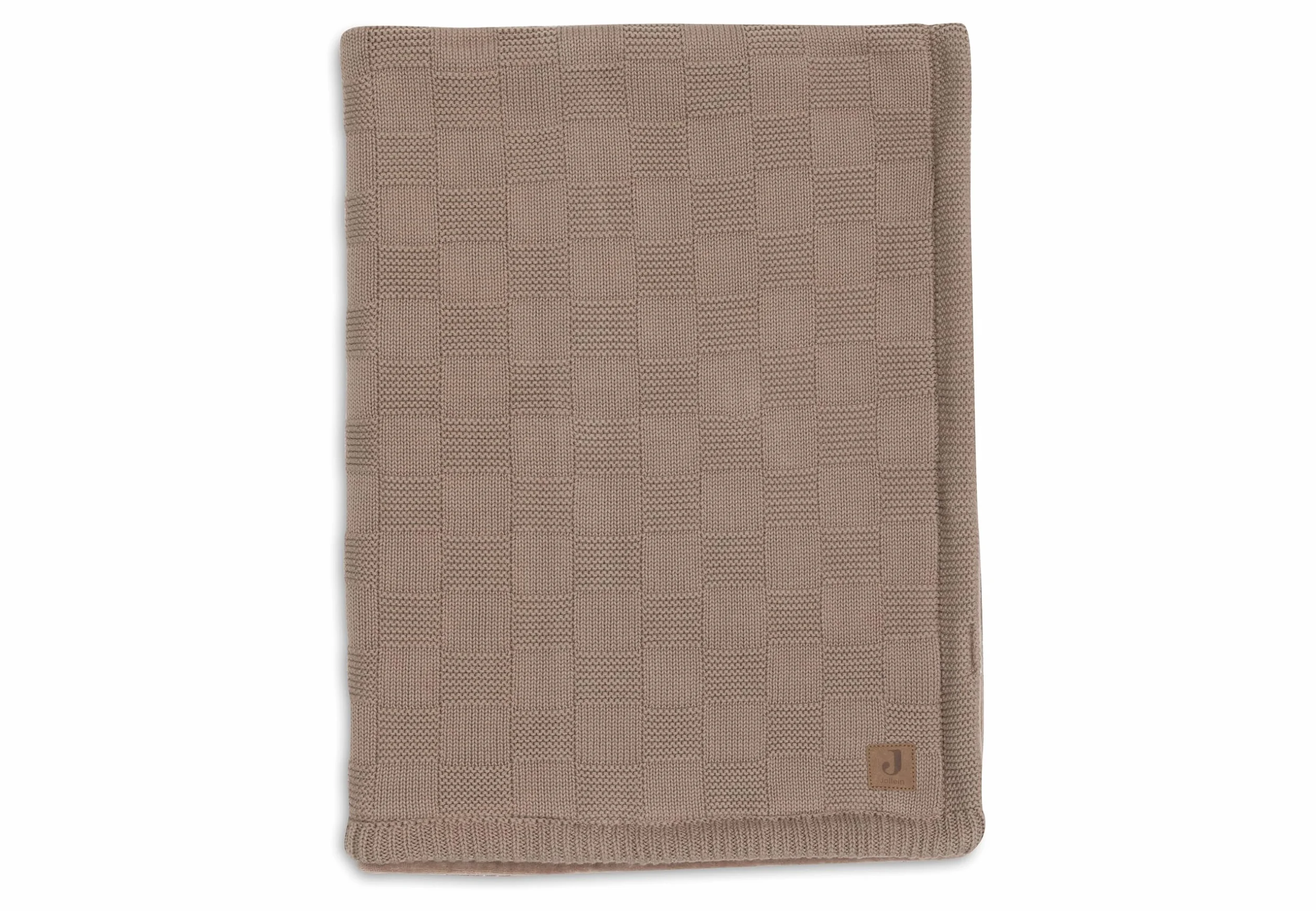 Jollein Manta para bebé Box Knit - Milky Coffee/Velvet - 110x150cm - 100% Algodón - para Cuna - 1.5 TOG - Certificación Gots