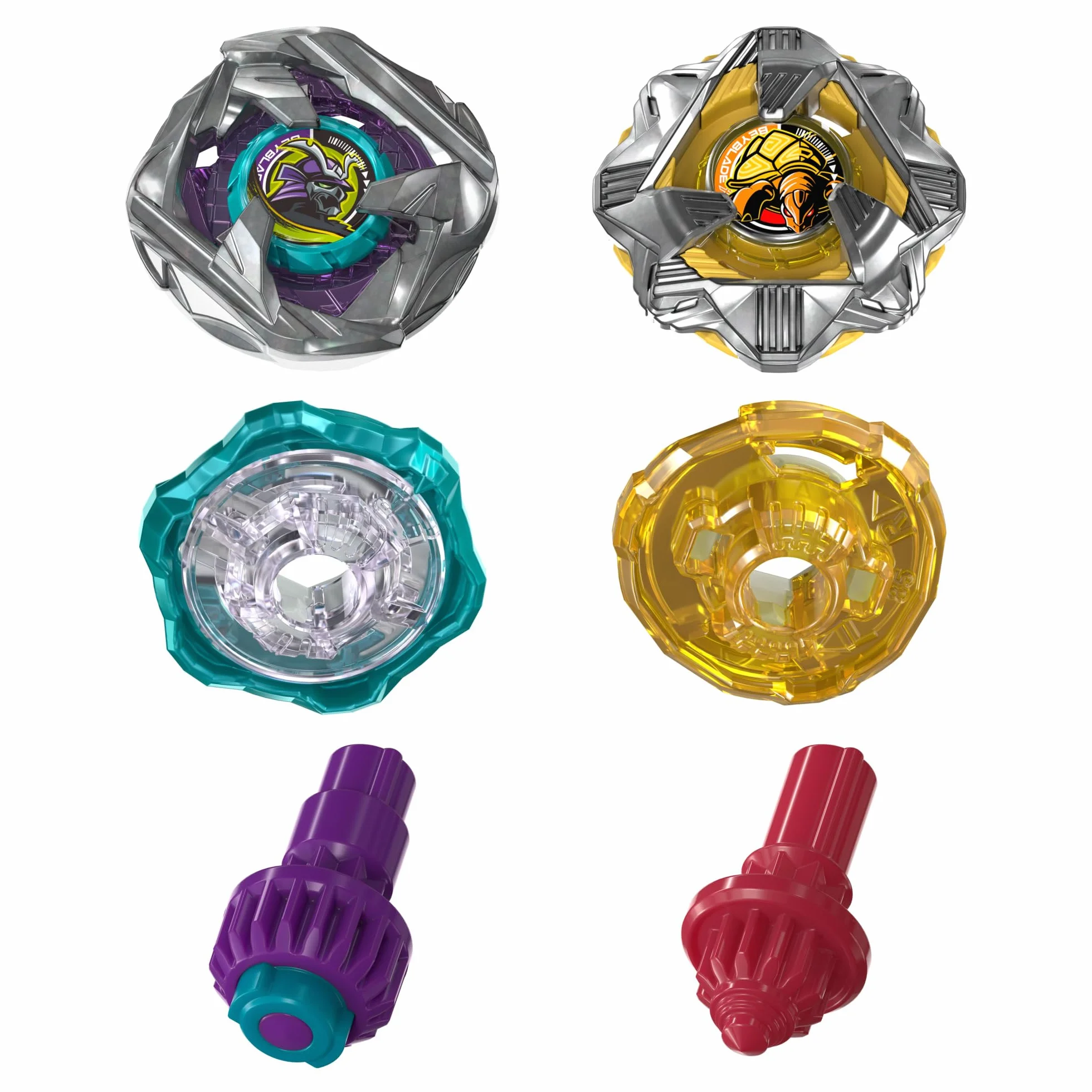Beyblade X, Pack Doble Calibur Samurai 6-70M Bx y Obsidian Shell 3-85S Bx Takara Tomy con 2 Tops de rotación Derecha, Tops de Batalla, A Partir de 8 años