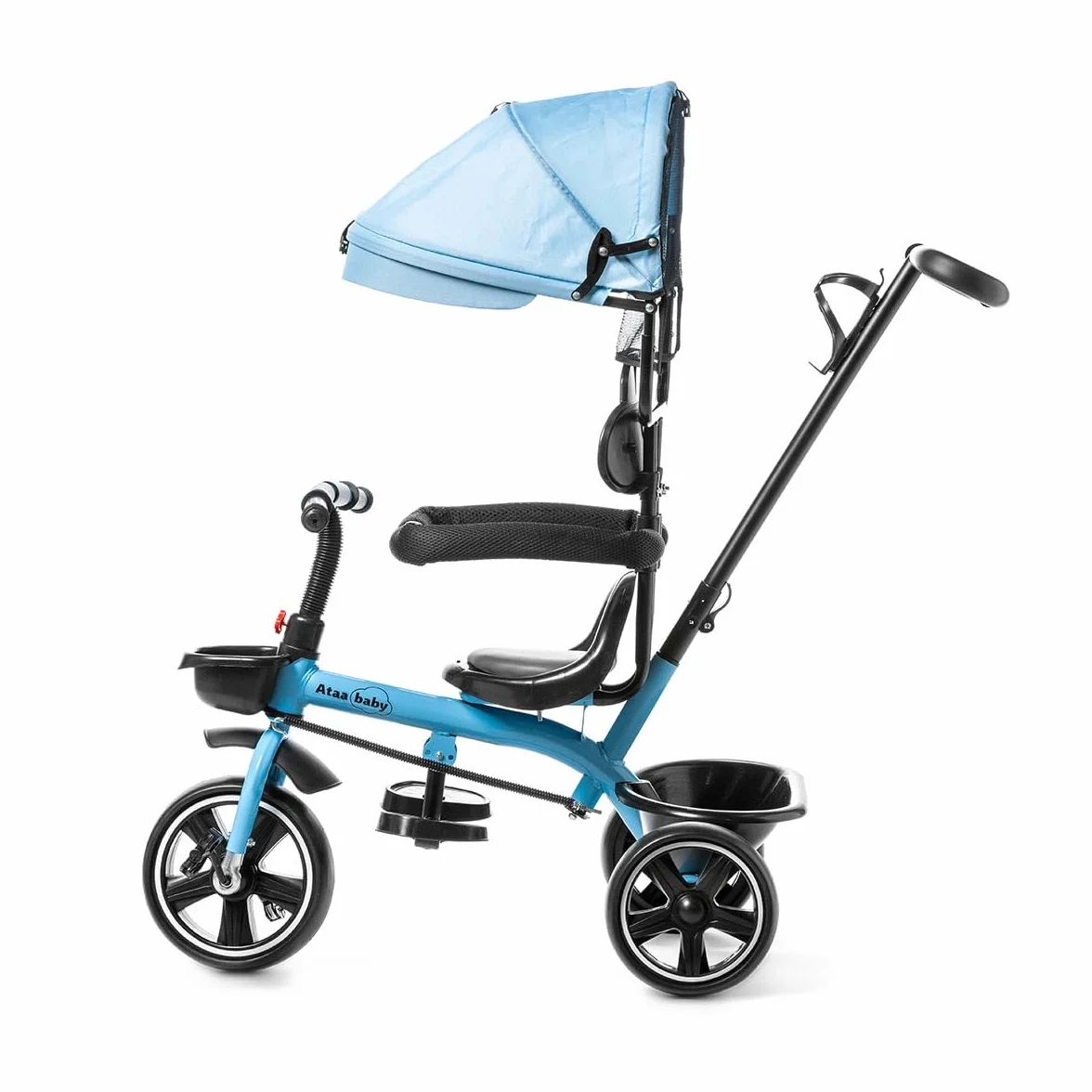 ATAA Triciclo Infantil Baby ERUM Azul con Mango Regulable Cesta reposapies Ruedas antipinchazos y Asiento ergonomico 360º