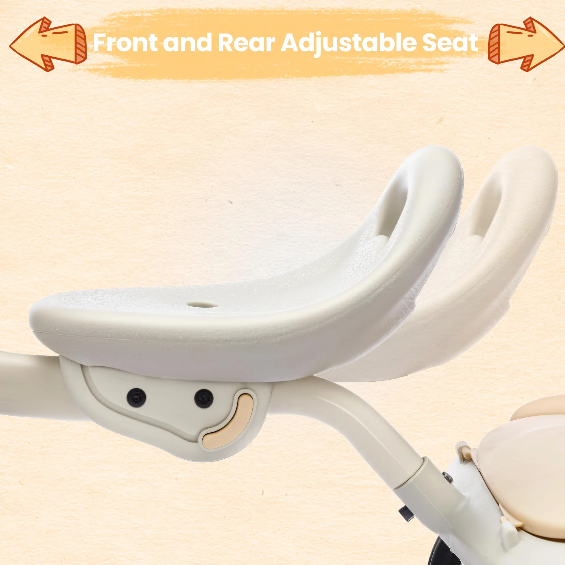 UBRAVOO Bebés Triciclo Plegable, con Pedales, Luces Geniales, Ruedas Duraderas y Asiento Cómodo, Triciclo para Niñas y Niños de 1 a 5 Años (Blanco)