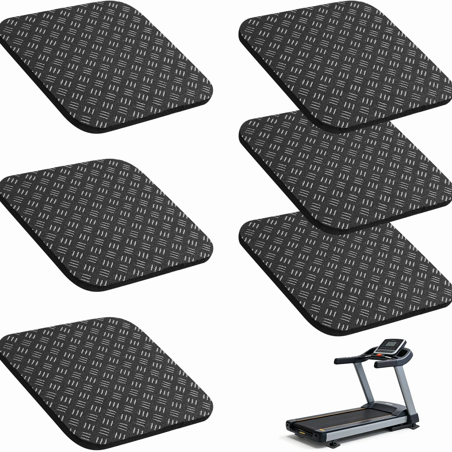 Almohadillas Antideslizantes Doble Cara para Cinta de Correr 10x10x0,5cm Goma PU Negro