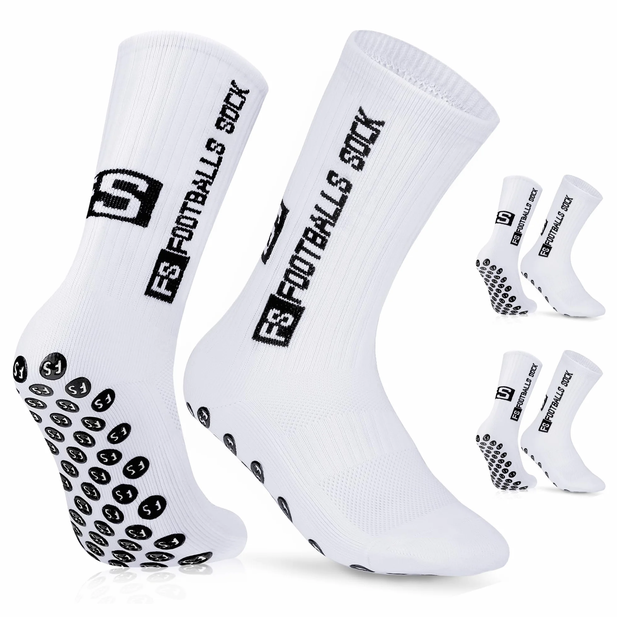 Calcetines de fútbol para hombre antideslizantes 2 pares 35-39 39-46 46-50
