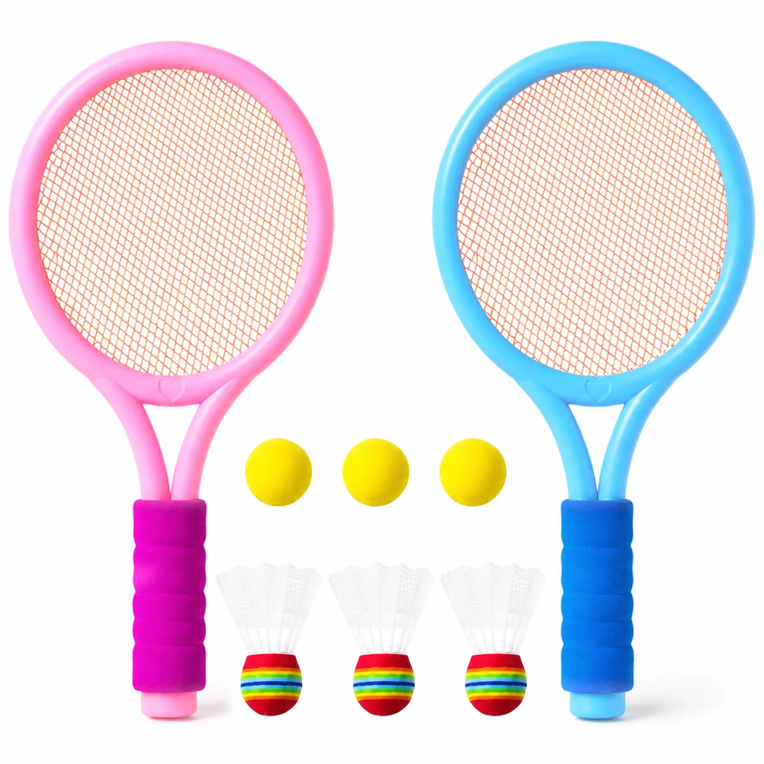 Raqueta Badminton Set 8 Piezas para Niños Ligero con Volantes y Tenis