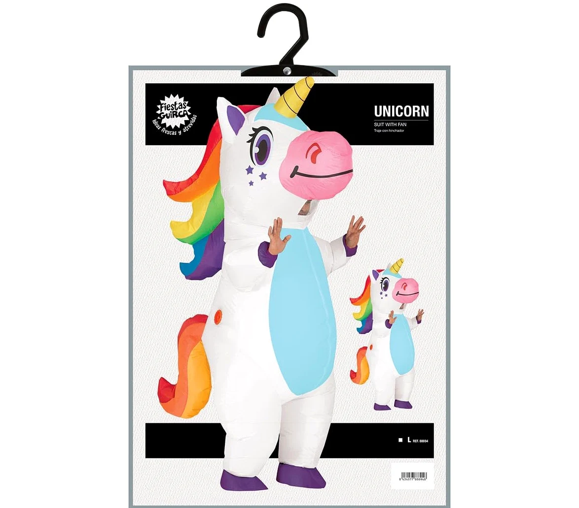 FIESTAS GUIRCA Disfraz de Unicornio Arcoíris Hinchable Adulto