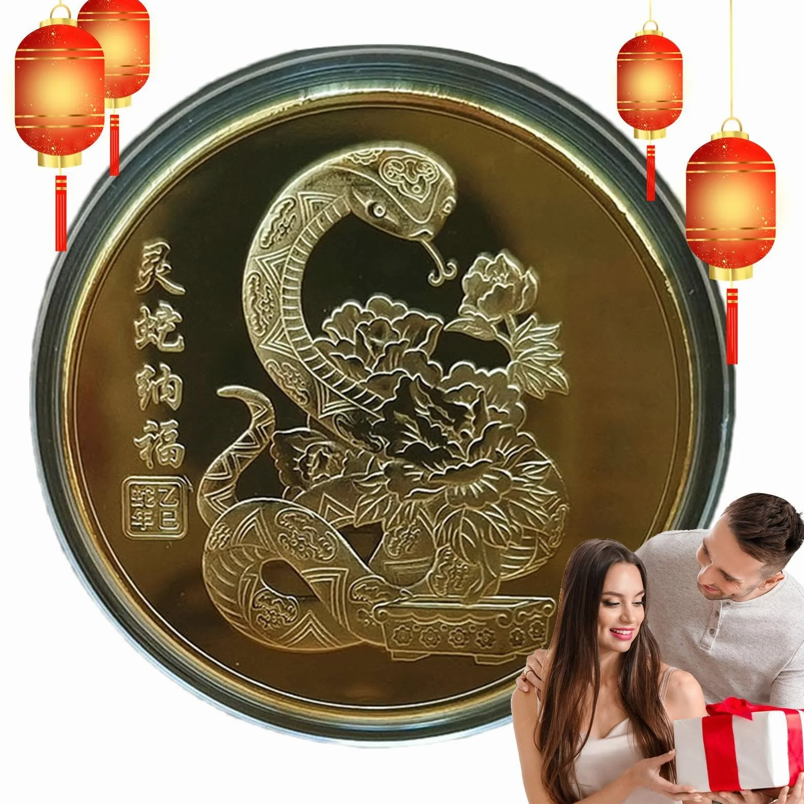 Moneda de la Suerte, Moneda de Buena Suerte - Moneda de Metal portátil de Año Nuevo | Conmemoración Coleccionable, Moneda de desafío del año Lunar, Recuerdo Chino para enriquecer a los coleccionistas
