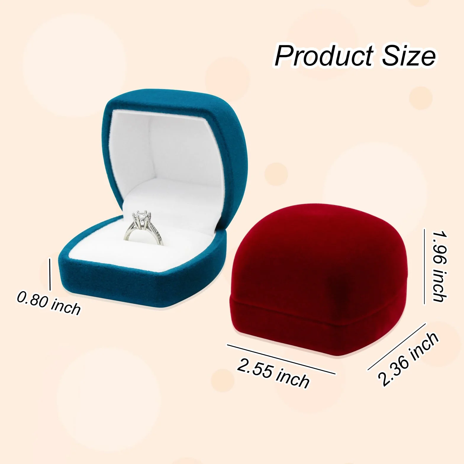 FuninCrea Caja de Anillos, Caja de Joyería de Terciopelo para Anillos para Boda Propuesta Compromiso, Caja Anillo Compromiso Pequeño Cajas de Almacenamiento de Anillos para Collares Pendientes