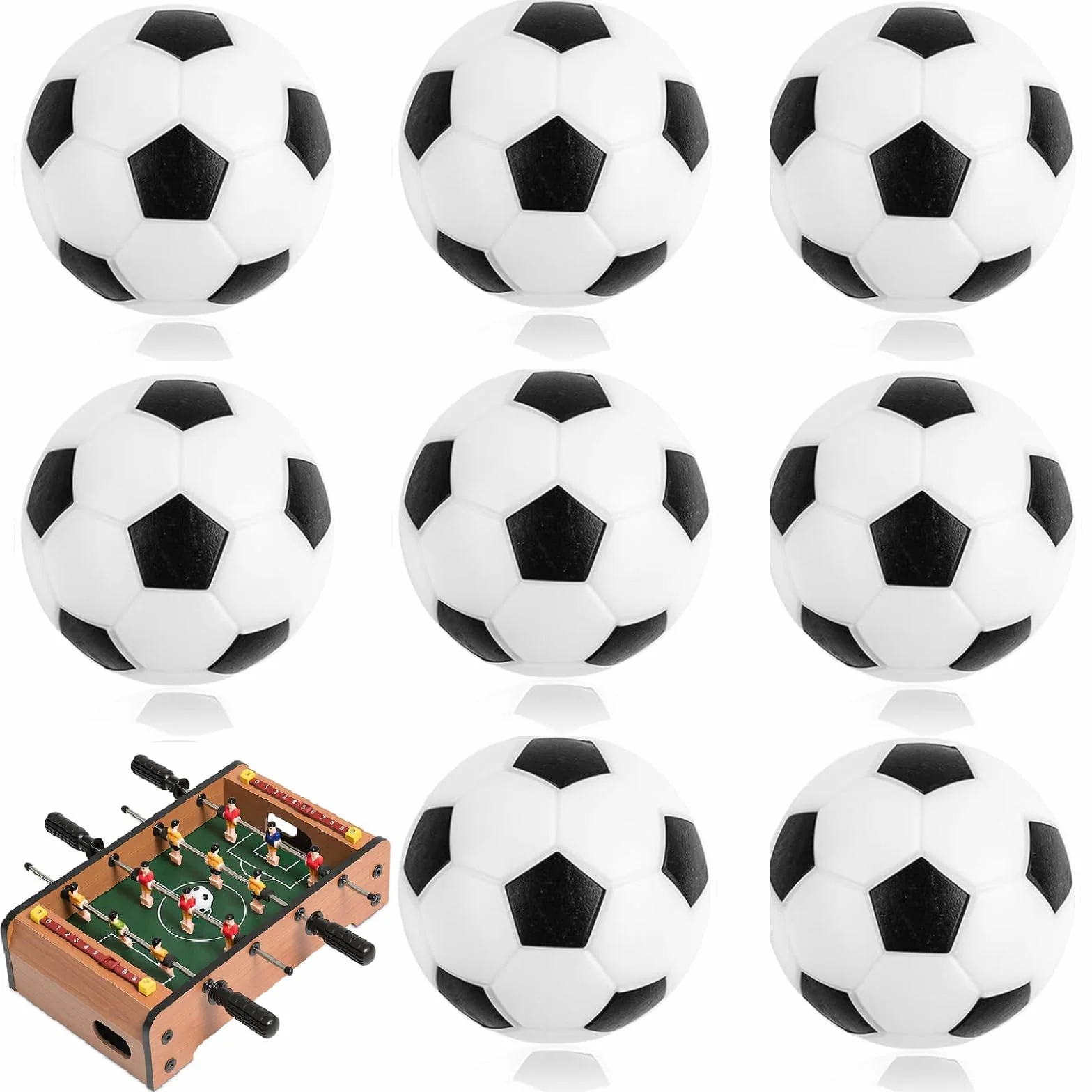 Juego de 8 mini globos de fútbol y billar 32 mm, accesorio de mesa