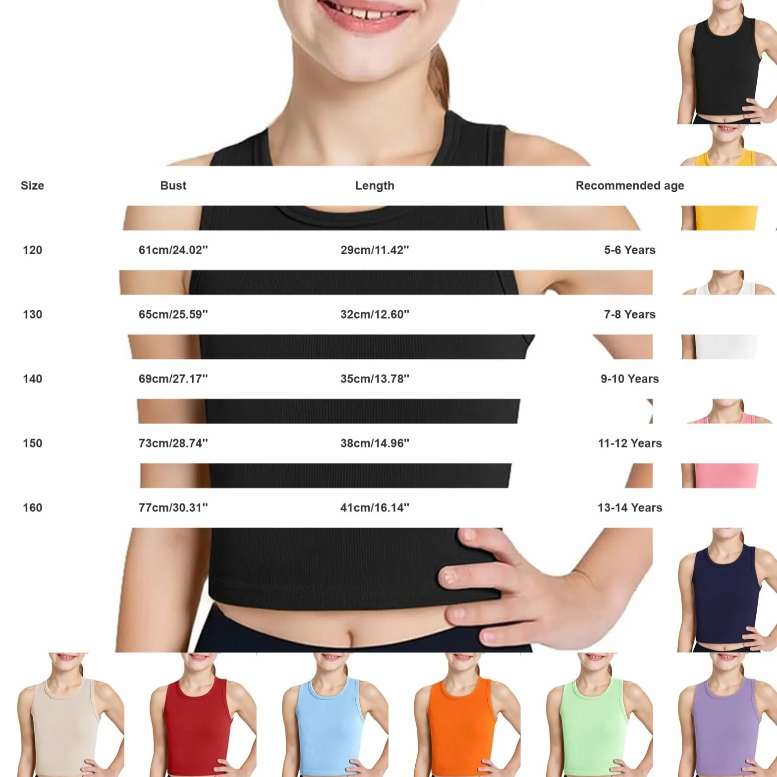 Camiseta sin mangas cuello redondo para niñas adolescentes baile hip hop ropa atlética