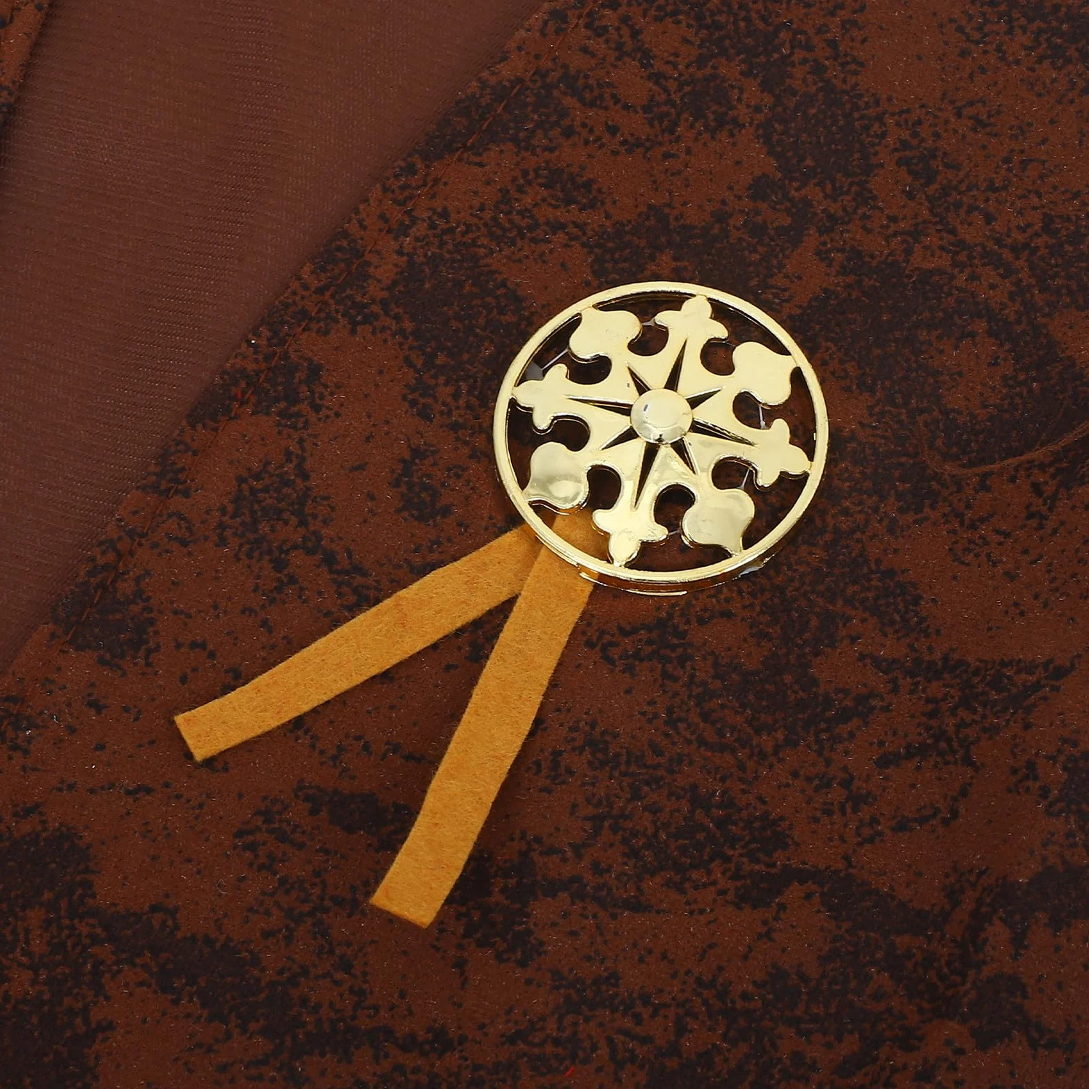 BESPORTBLE Disfraz de vaquero occidental para niños, juego de chaleco, sombrero, pañuelo para el cuello para Halloween, carnaval, fiesta de disfraces, color marrón, talla M (115-130 cm)