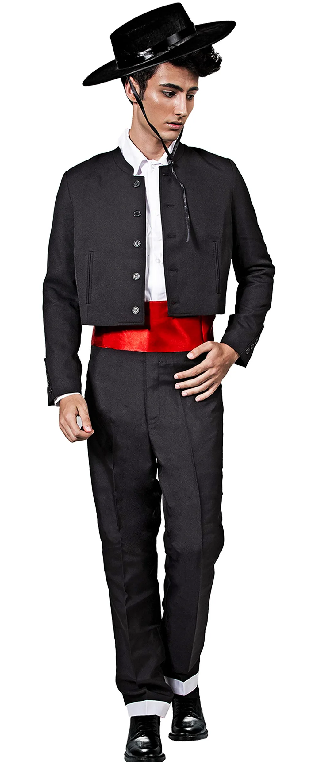 Gojoy shop- Traje Corto Flamenco Disfraz Cordobés para Hombre para Ferias, Romerías y Cruces de Mayo, Contiene Sombrero, Chaqueta, Chaleco, Camisa, Pantalón y Faja. 6 Tallas Diferentes. (L)