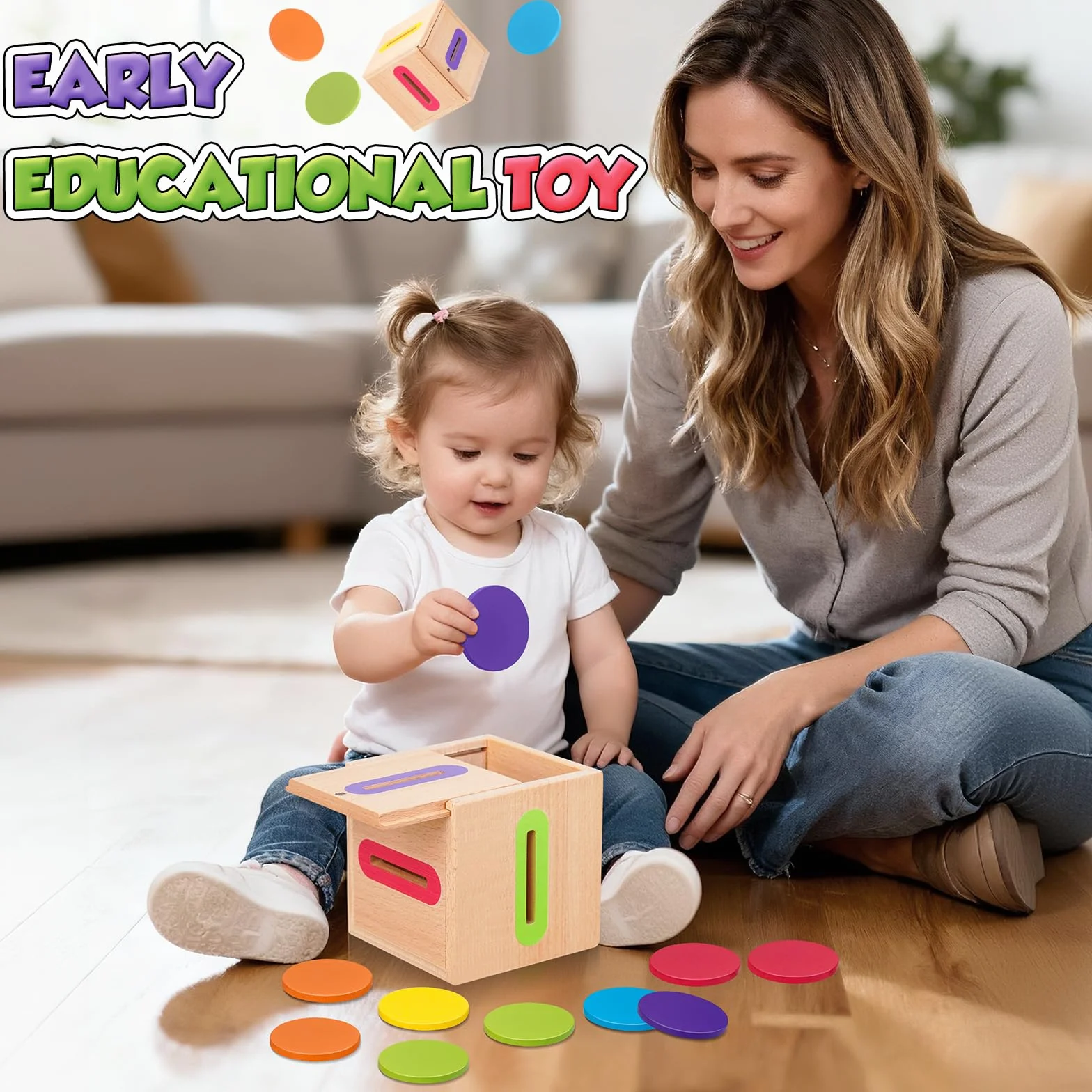Juguetes Montessori 1 2 3 Años, Juguetes Niños 1-3 Años Juegos Educativos Niños 2 1 3 Años Juguetes Sensoriales Regalo Niño 1+ Años Juguetes de Madera para Actividades y Desarrollo