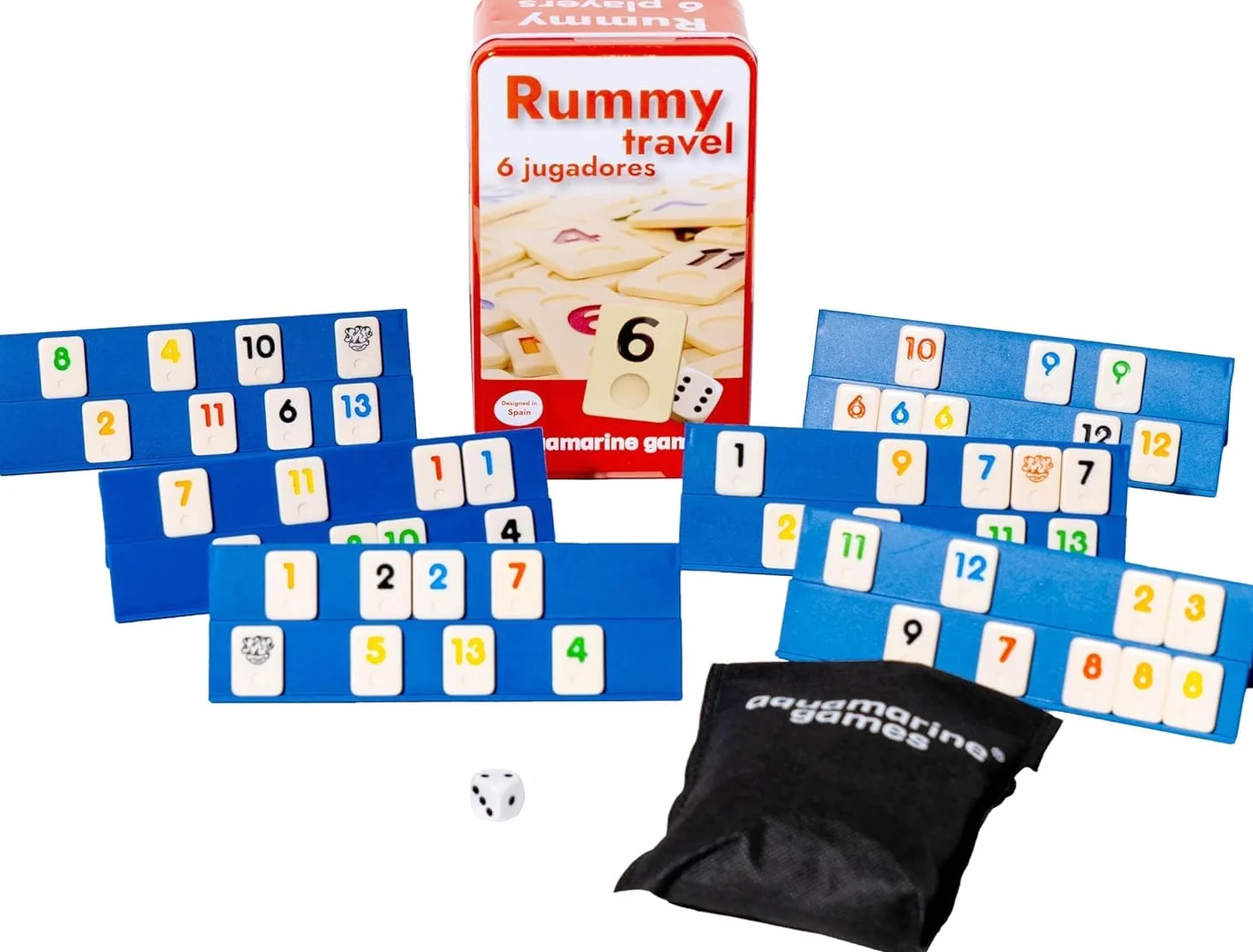 Aquamarine Games Rummy Travel 6 Jugadores Multicolor DO004 7-9 Años