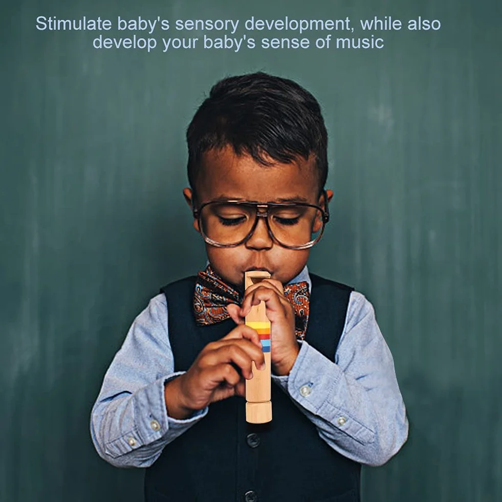 RiToEasysports Fipple de Madera Piccolo, Instrumento Educativo de Flauta de Madera para niños, Regalo de Juguete