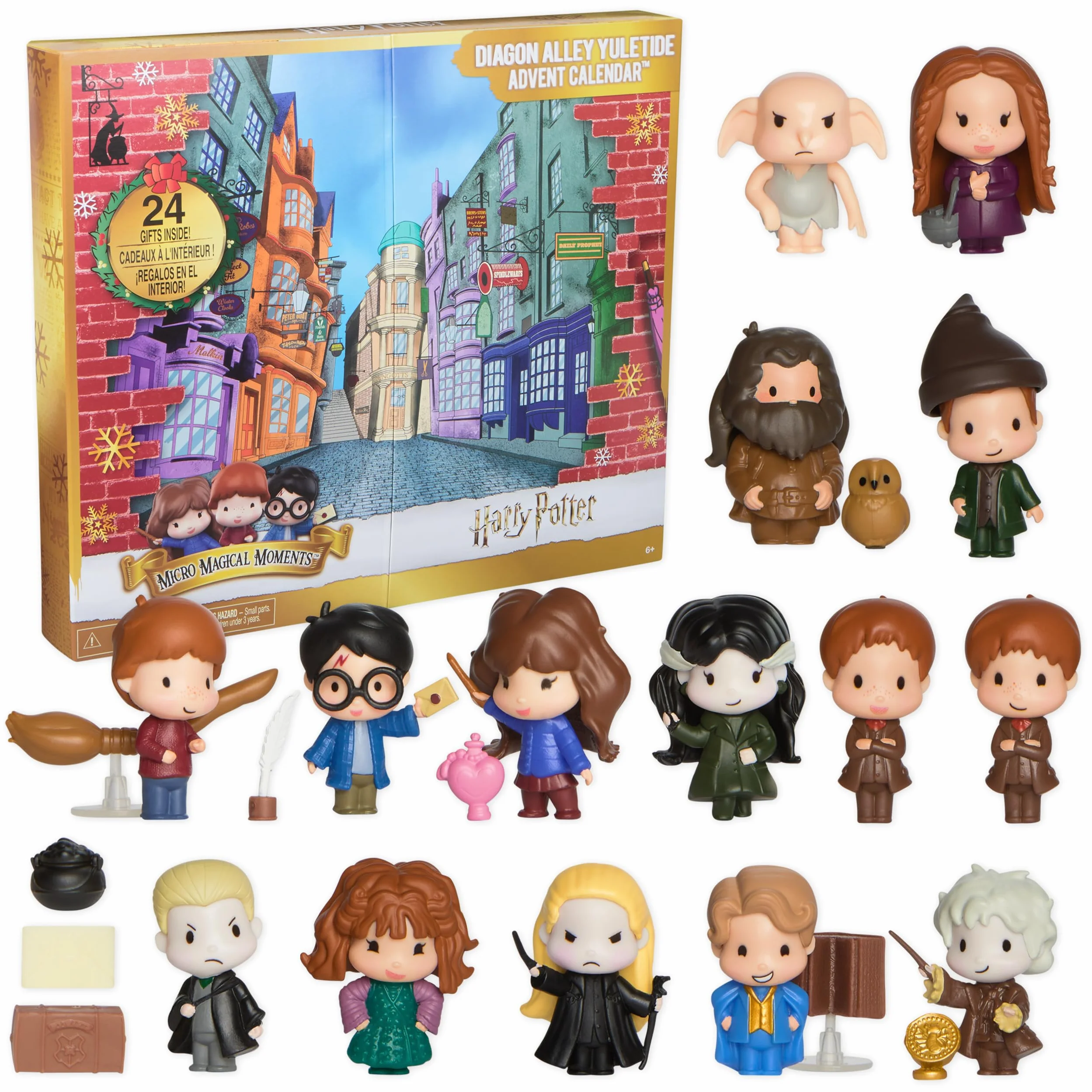 Wizarding World Harry Potter - Calendario de adviento de Harry Potter - Calendario de adviento para Navidad con 24 sorpresas, Accesorios, Figuras mágicas, Juguete Infantil de 6 años y más