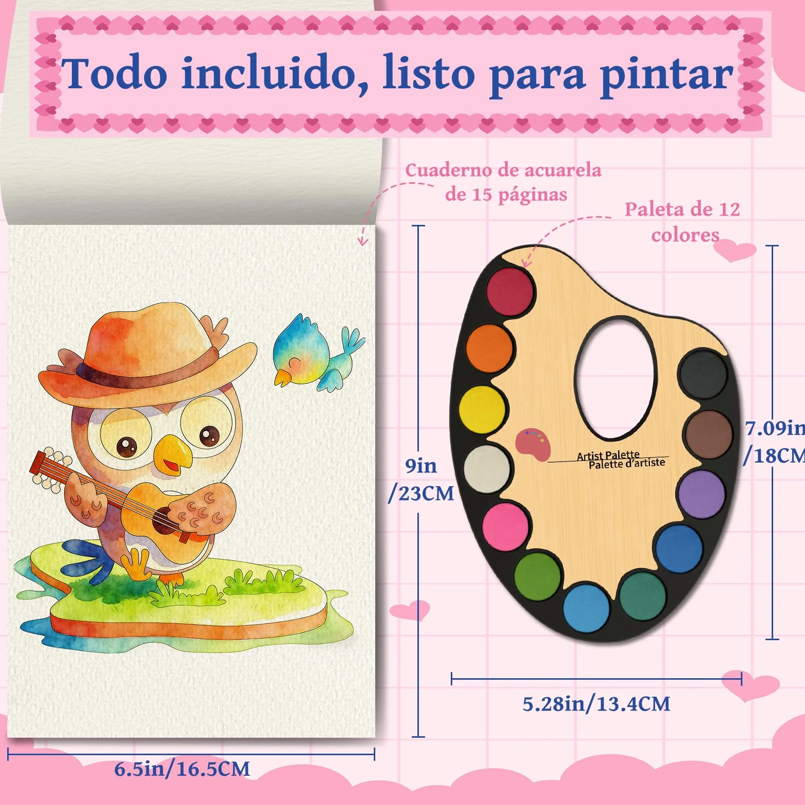 Elfew Pintura con Acuarelas para Ninos de 4 A 8 Anos, Libro para Colorear con Acuarelas, Juego de Acuarelas, Regalos para Niñas y Niños
