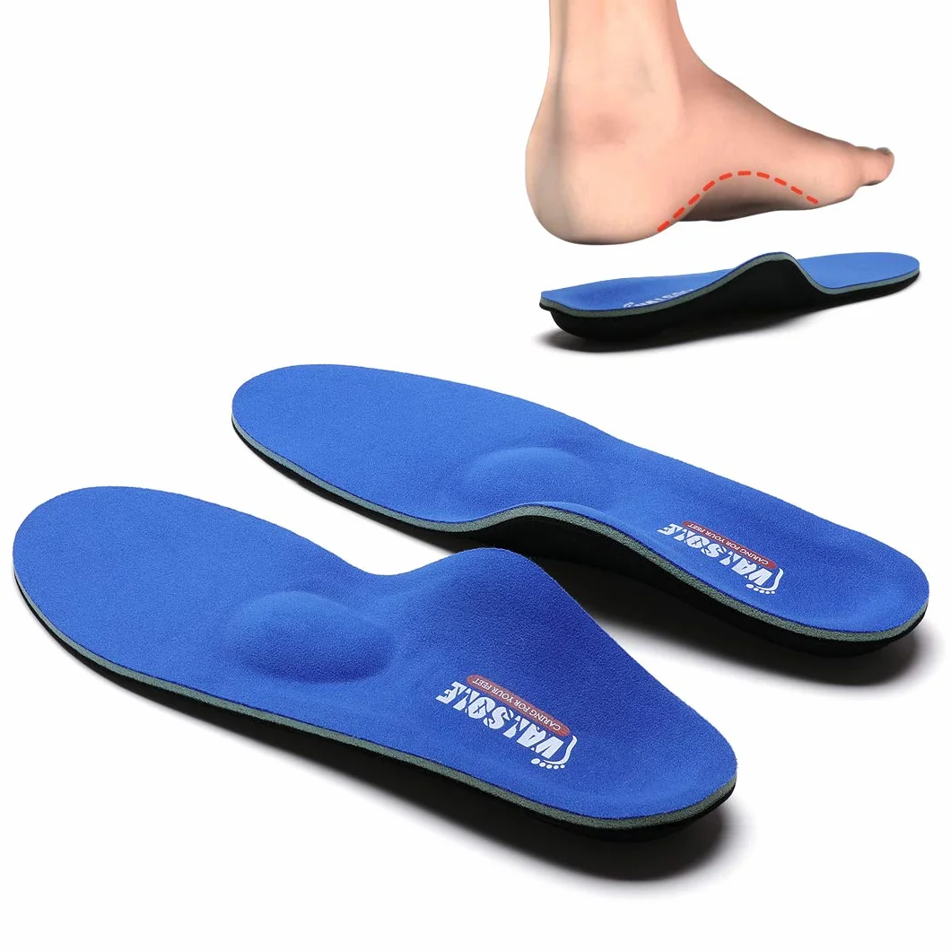 VALSOLE Plantillas Ortopédicas soportes de arco y talones la absorción de choque- para el dolor de talón, pie plano, Fascitis Plantar, dolor de rodilla y espalda