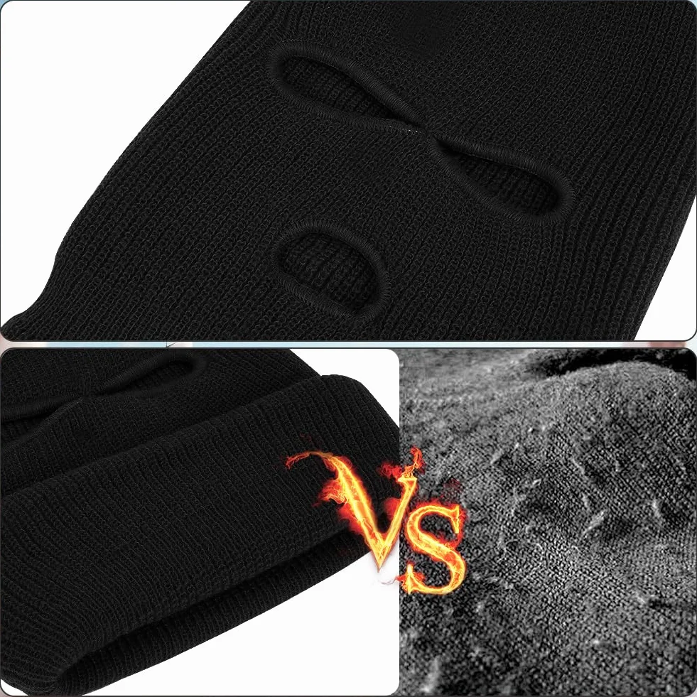Pasamontañas 3-Agujeros 2-Agujeros Balaclava Punto de Invierno Cubierta Facial cálida Gorro de Esquí
