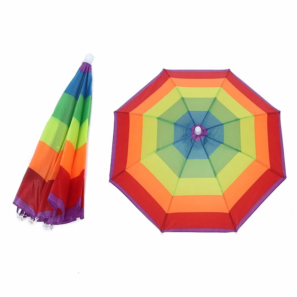 Cerioll Paraguas De Cabeza Anti-UV Gorra Plegable Protección Solar para Pesca Camping Jardinería