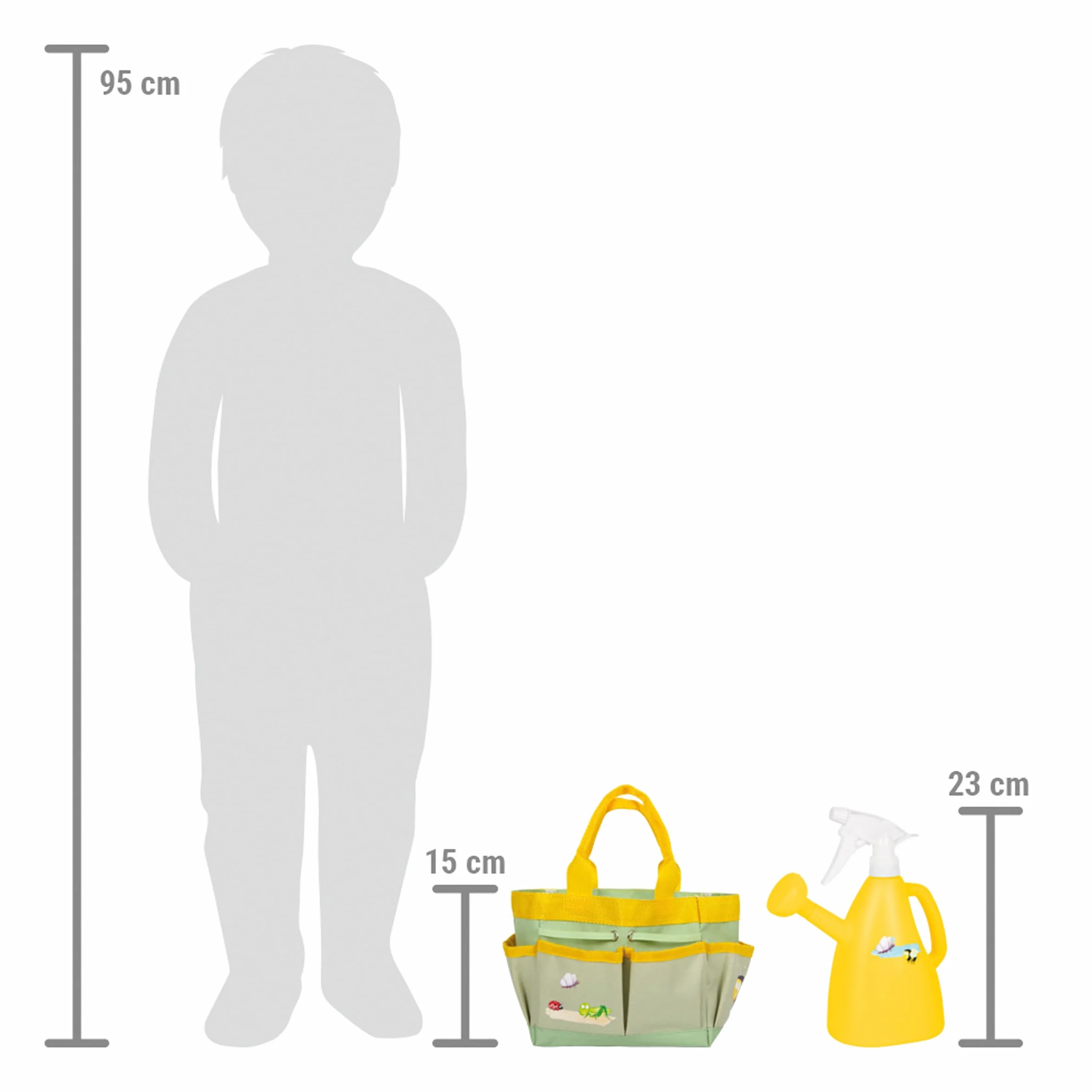small foot Bolsa Herramientas de jardín Tiny Garden Infantil Madera Metal, a Partir de 3 años, 12664, Multicolor