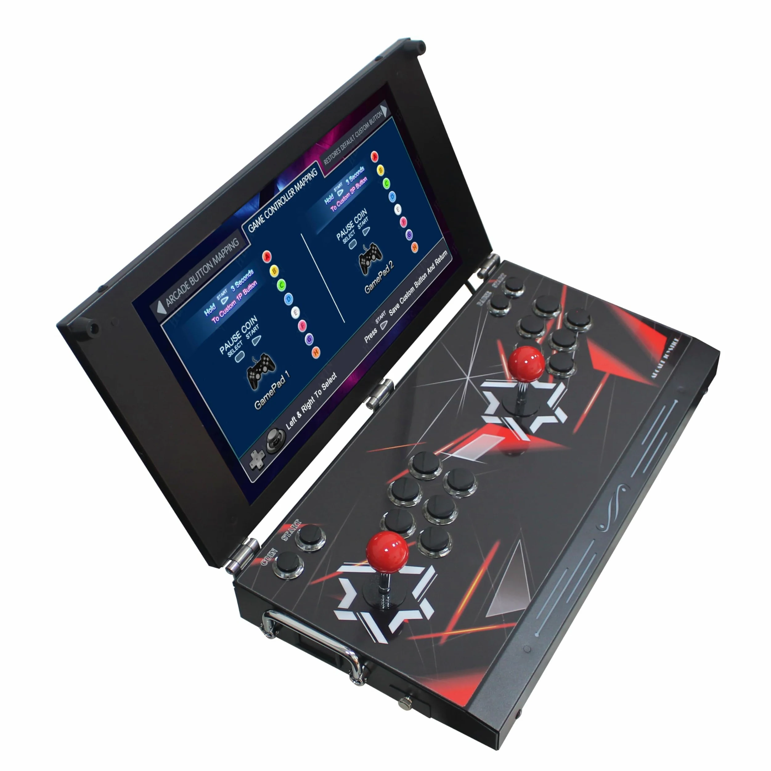 Consola de juegos portátil de arcade - Pantalla HD de 17.5 pulgadas, 26800 juegos retro, máquina de videojuegos portátil de doble reproductor para entretenimiento en el hogar
