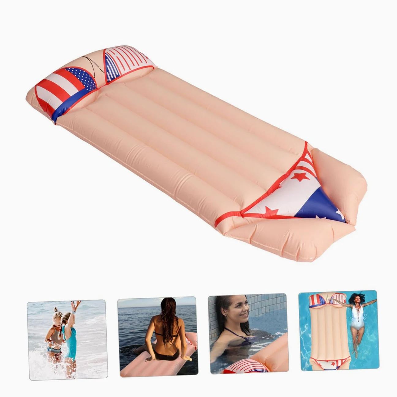 1 Pieza Colchón Inflable de Natación con Estilo Bikini Inflable para Piscina Colchoneta de Agua