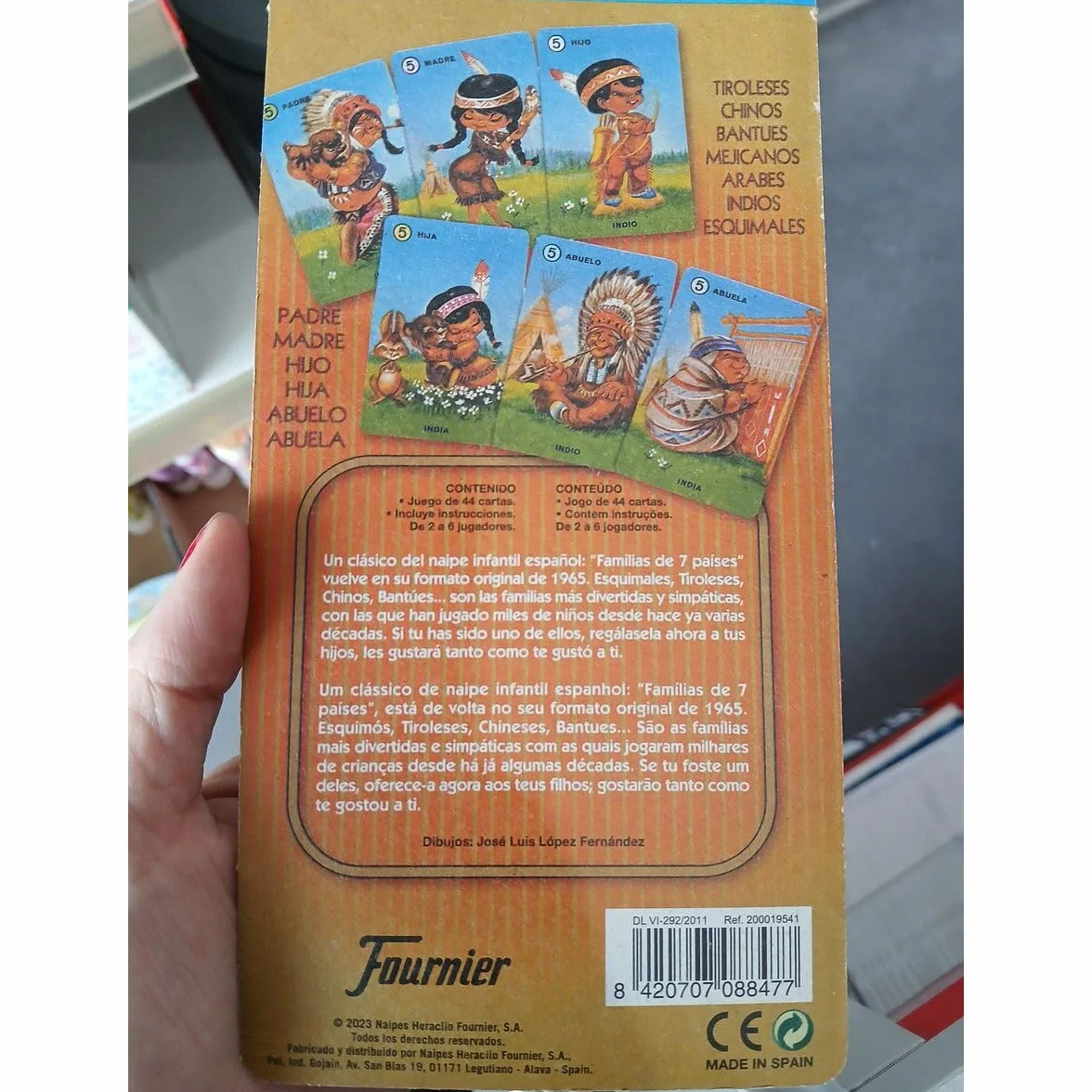 Fournier- Familias 7 Países Baraja de cartas infantil clásica, Multicolor (21966)