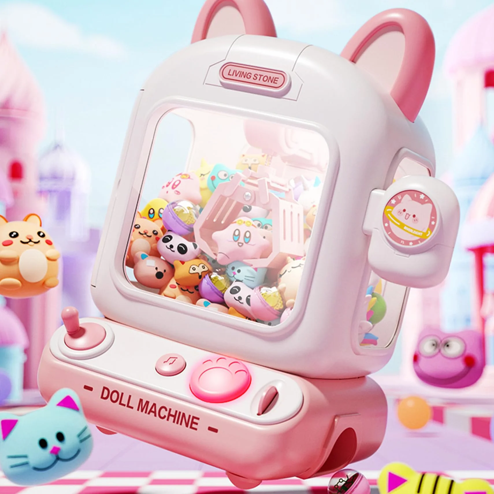 Mini máquina expendedora con luz y música, 10 Muppet, 10 Huevos Sorpresa, 12 Juegos, USB, para niños