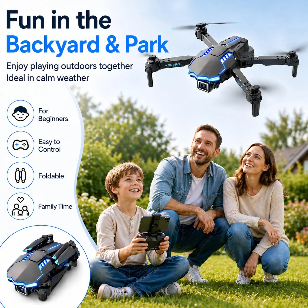 Dron con Camara 1080P para Niño y Adultos RC Quadcopter con Motor sin Escobilla Drone FPV para Principiantes con 30min de Vuelo/Altitud Retención, Juguete para Niño Regalos Cumpleaños (Grey)