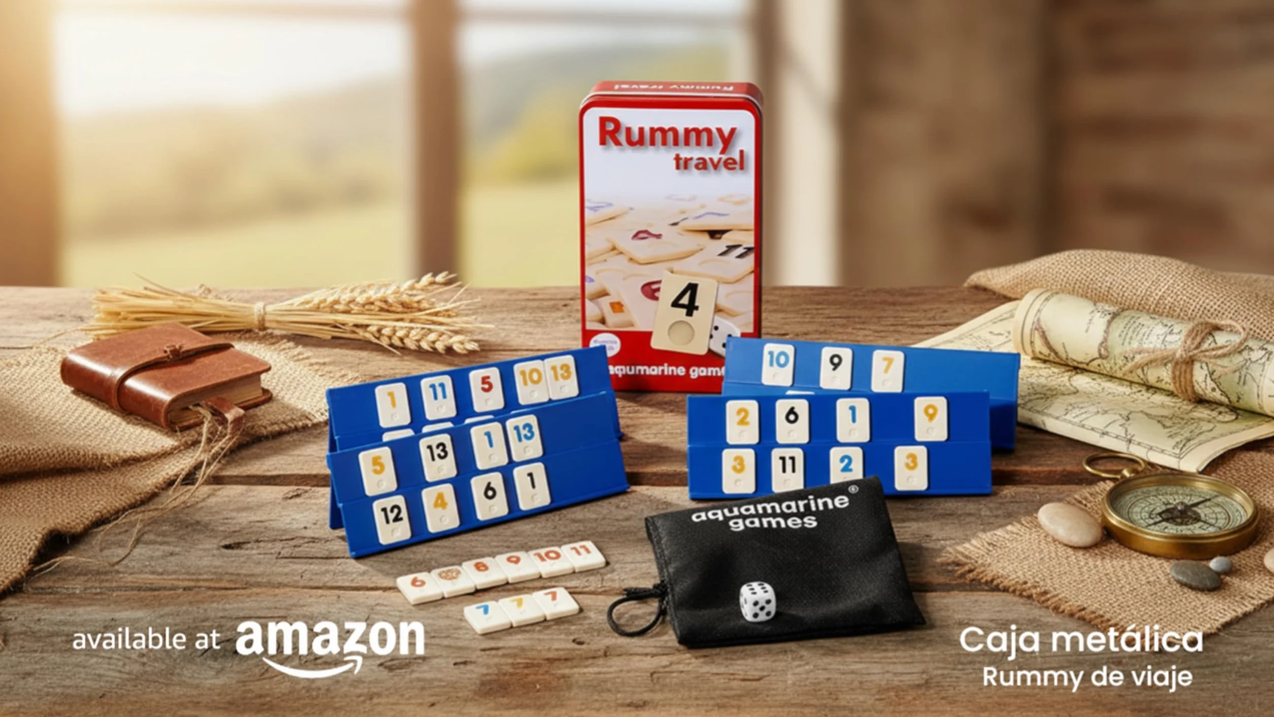 Travel Rummy 4 Jugadores Estuche de Metal