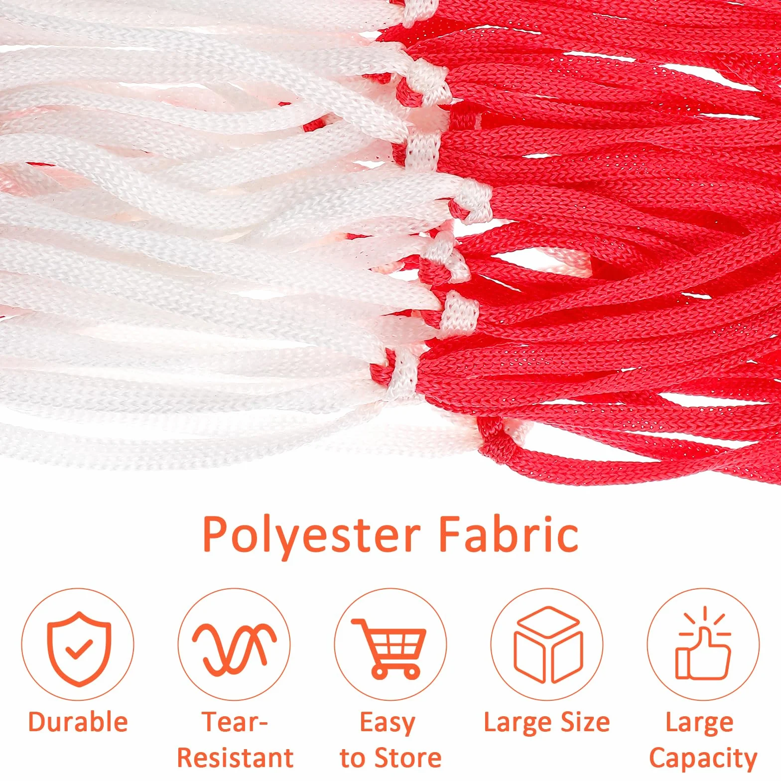 Red de Pelotas Portátil Multiusos 156 cm x 63 cm Poliéster Rojo