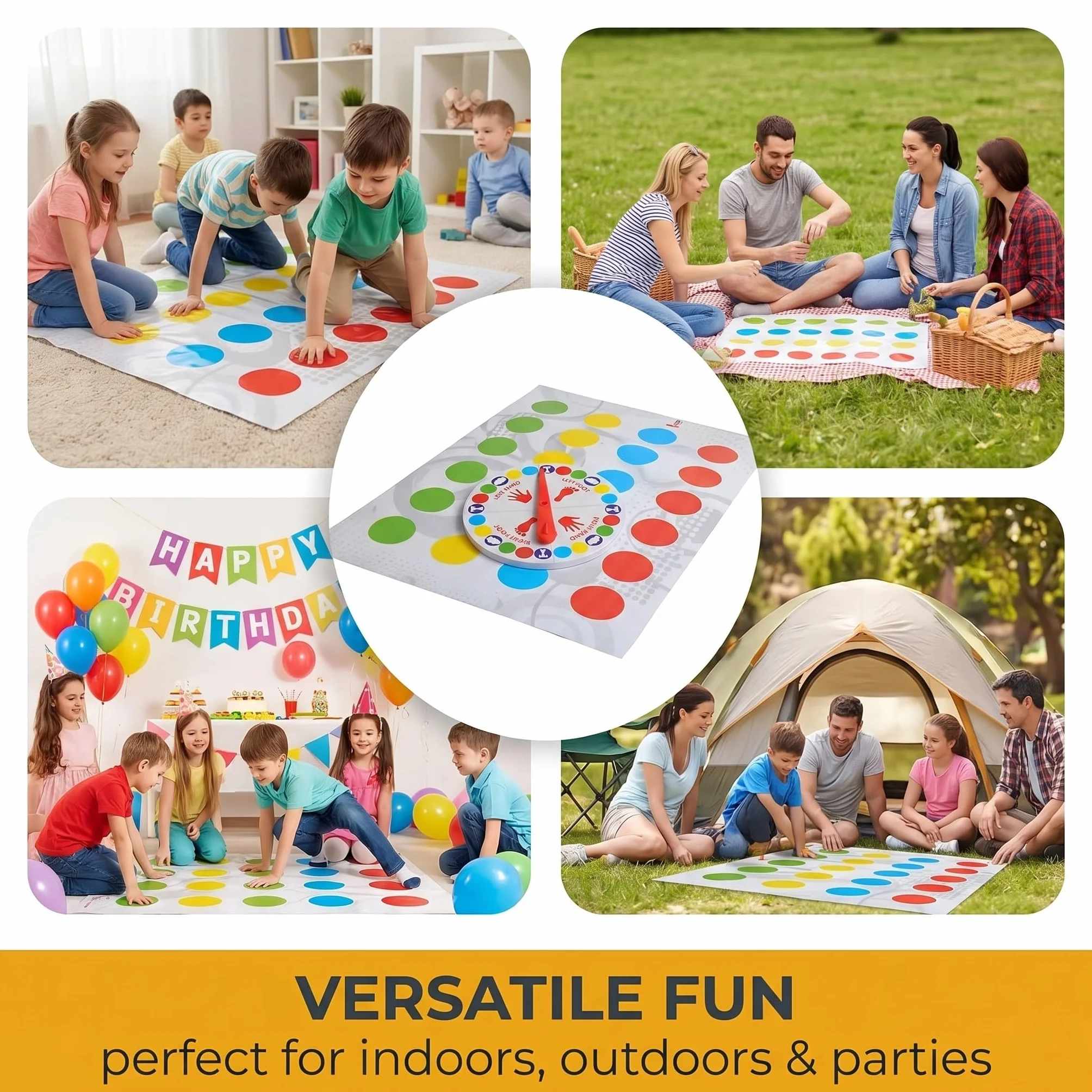 Twister Juego Infantil,Twisting Game Partir de 6 Años, Juego de Piso Familiar con Alfombrilla de Juego, lustige Spiel für Interinen und Ausraußen