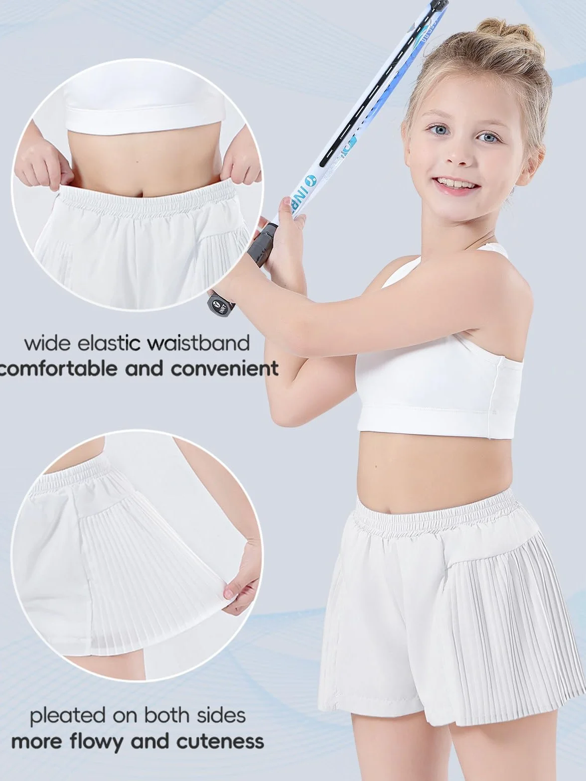 Pantalones Cortos de Mariposa para Niñas 2 en 1 Falda Pantalón Bolsillos 3-15 años