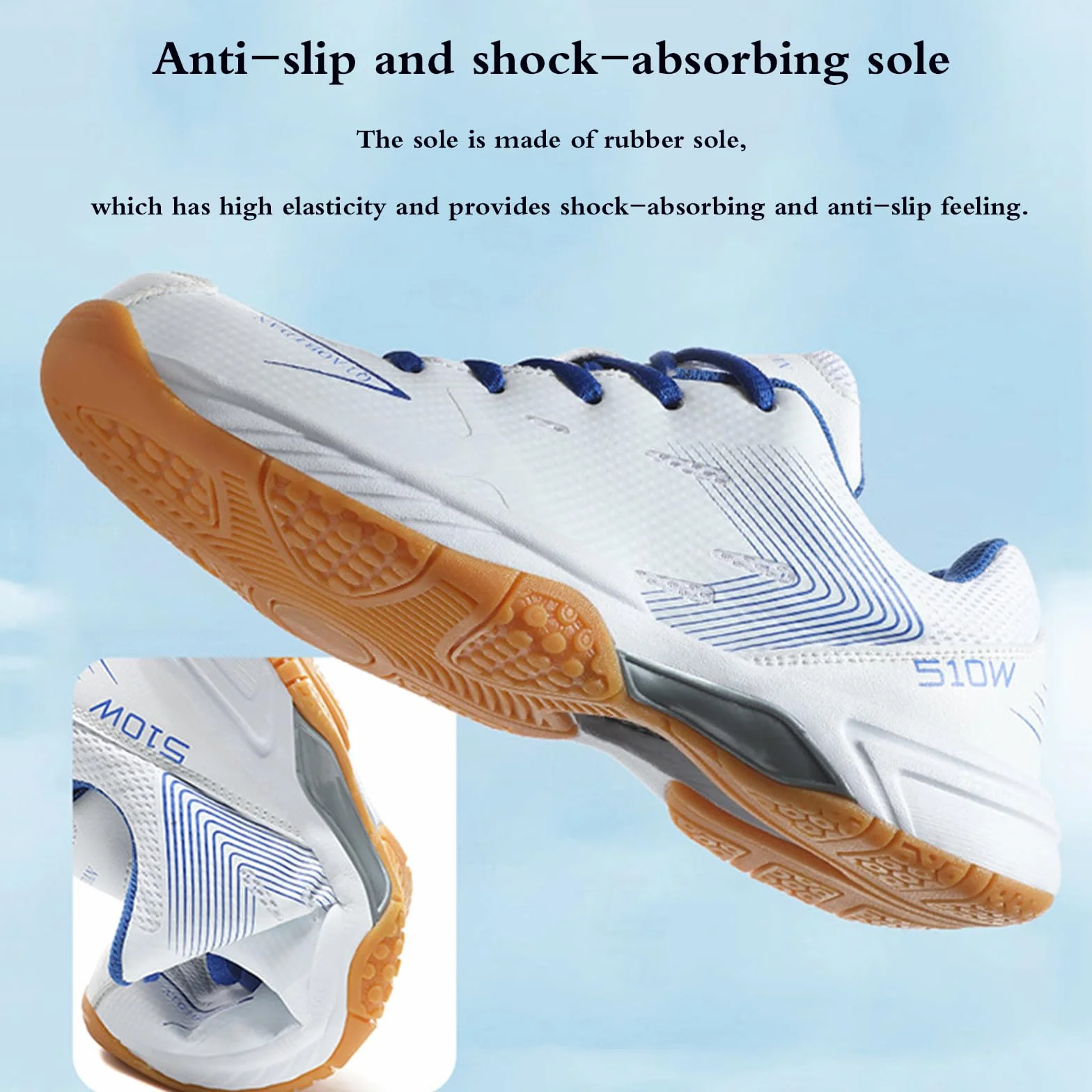 Zapatillas de Tenis de Mesa Hombre Antideslizantes Transpirables para Entrenamiento