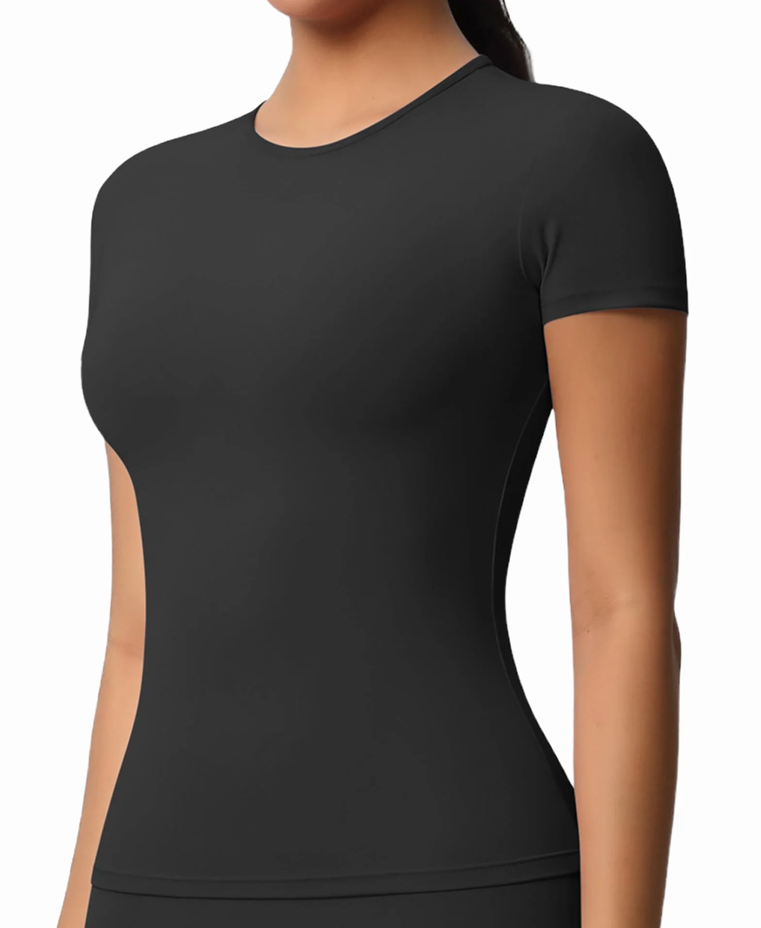 JTSON Camiseta Deportiva Mujer Transpirable Cuello Redondo Running Yoga Gym Fitness