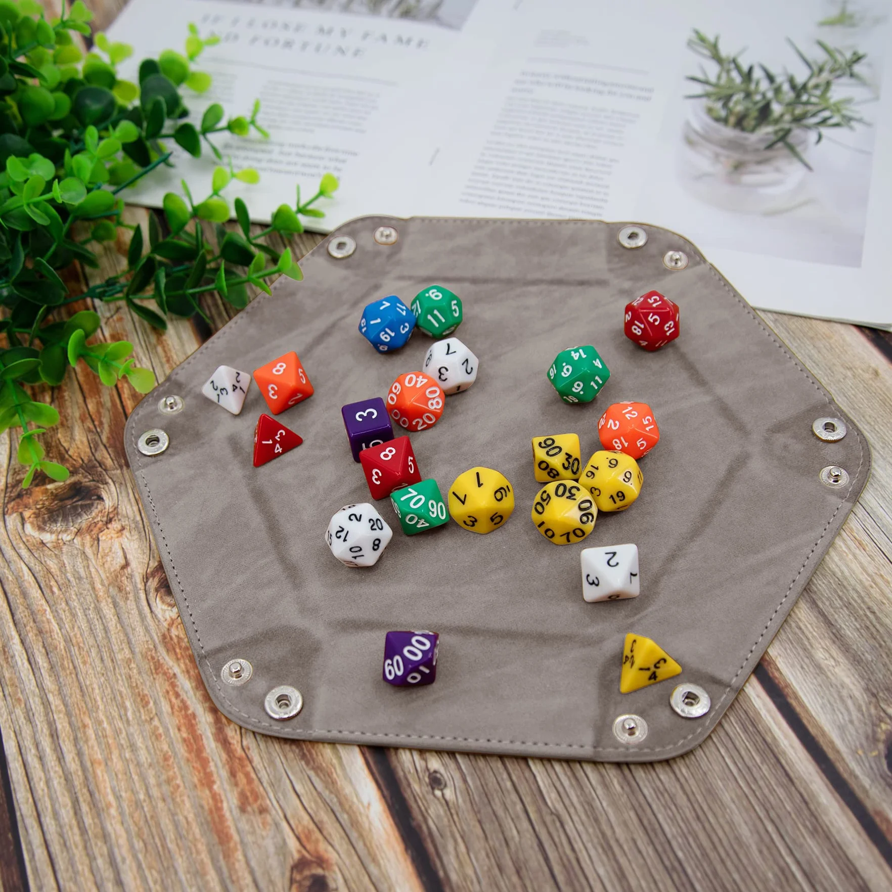 SIQUK 2 Piezas Bandeja de Dados Tablero de Dados de Doble Cara PU y Terciopelo Dice Tray Soporte de Dados para DND RPG y Otros Juegos de Mesa (Gris, Violeta)