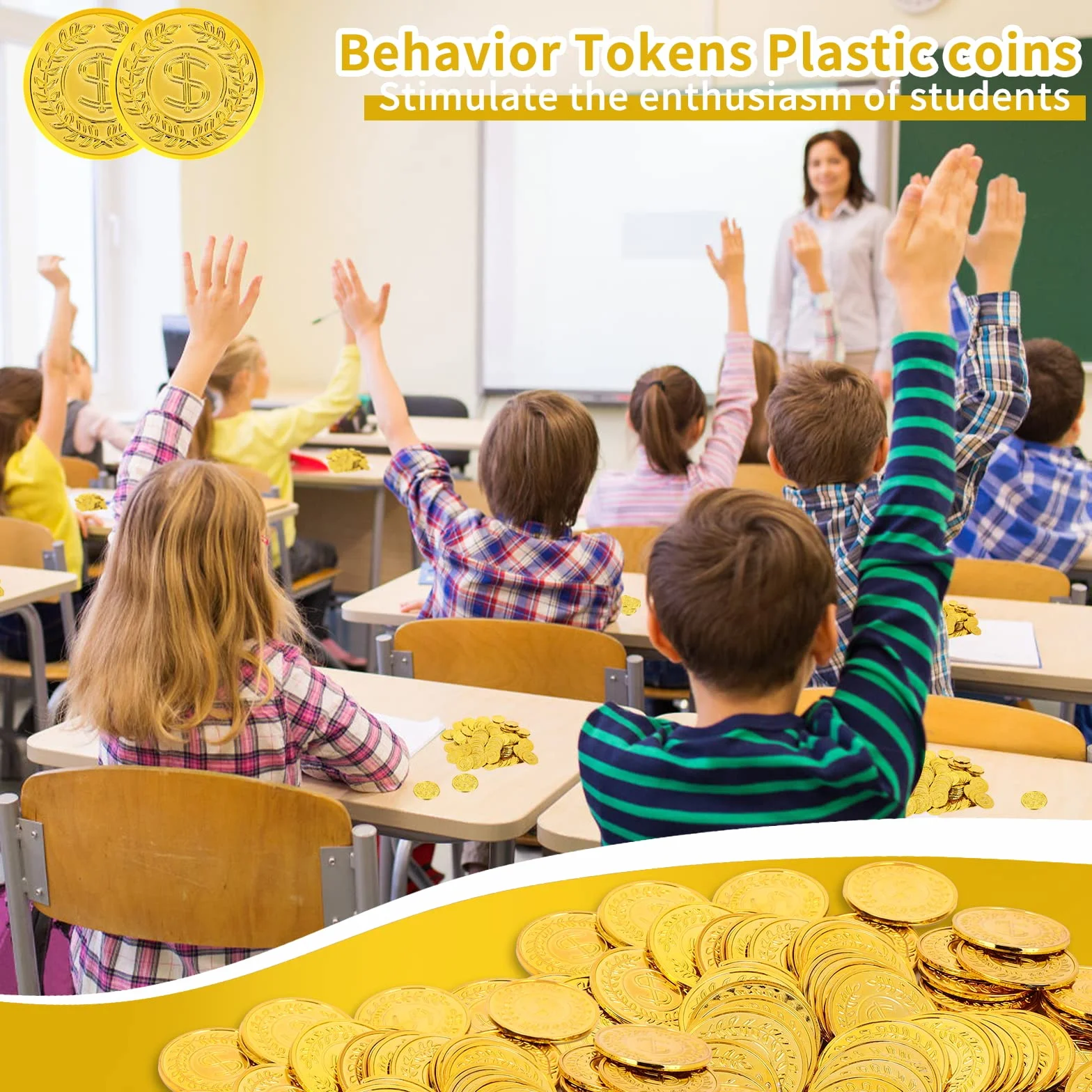 300 monedas de oro de plástico, falsas, tesoro pirata, juego, recuerdos de fiesta, profesores, recompensa en el aula