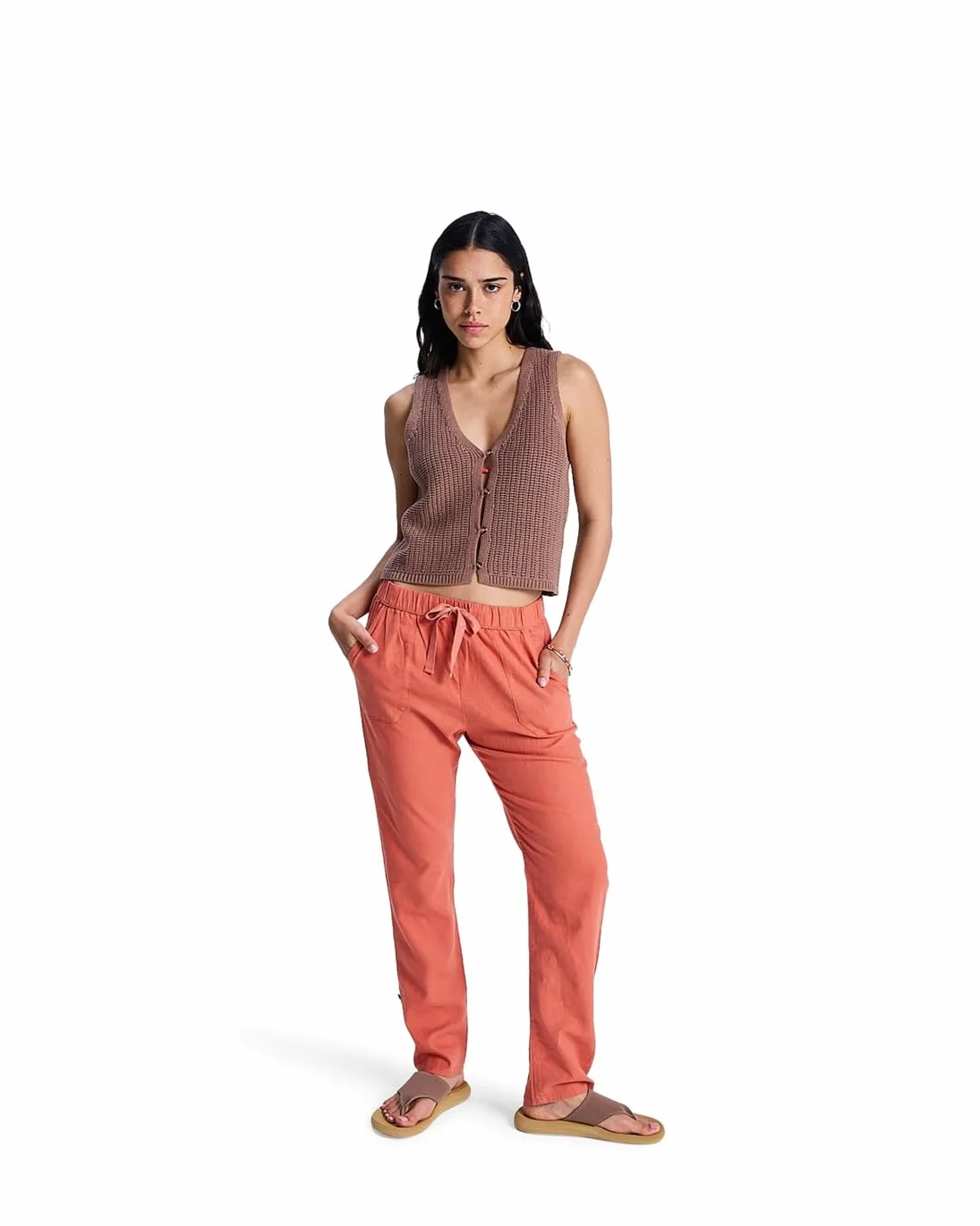 Roxy On The Seashore Pantalón Cargo de Lino Mujer