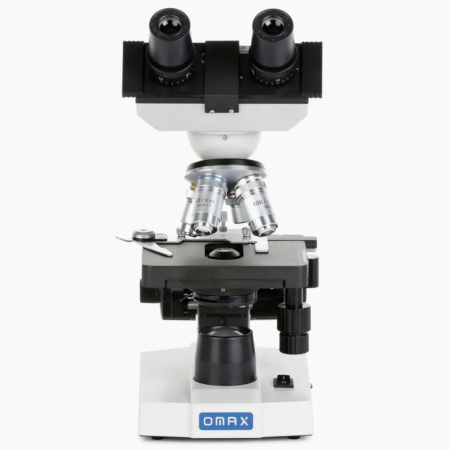 Microscopio binocular LED de laboratorio con escenario mecánico y enfoque coaxial, aumento de 40x a 2000x para investigación científica y educación
