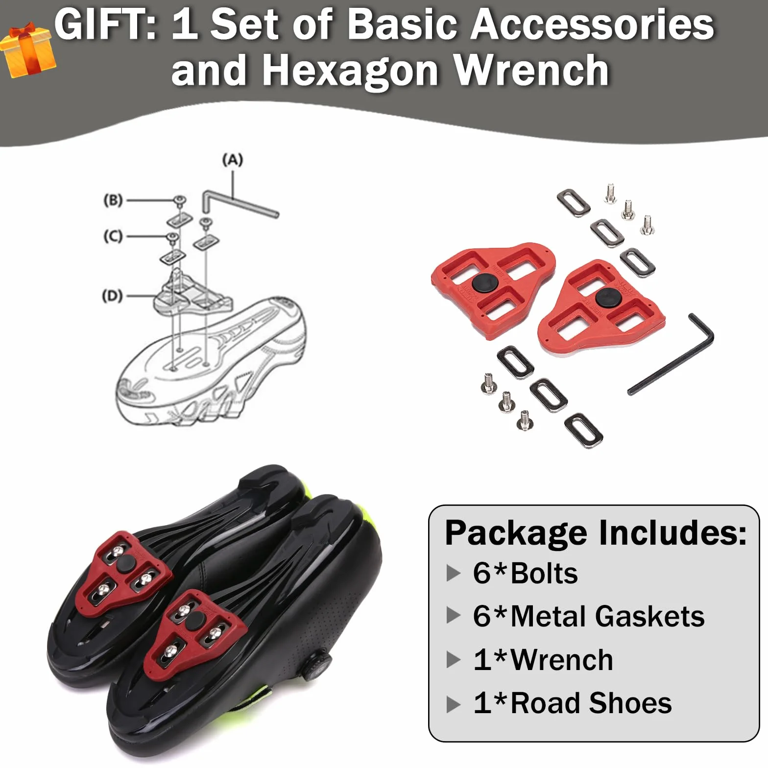Fansu Zapatillas de Ciclismo MTB Unisex Carretera Cordones Giratorios SPD Compatibles 36-47 EU