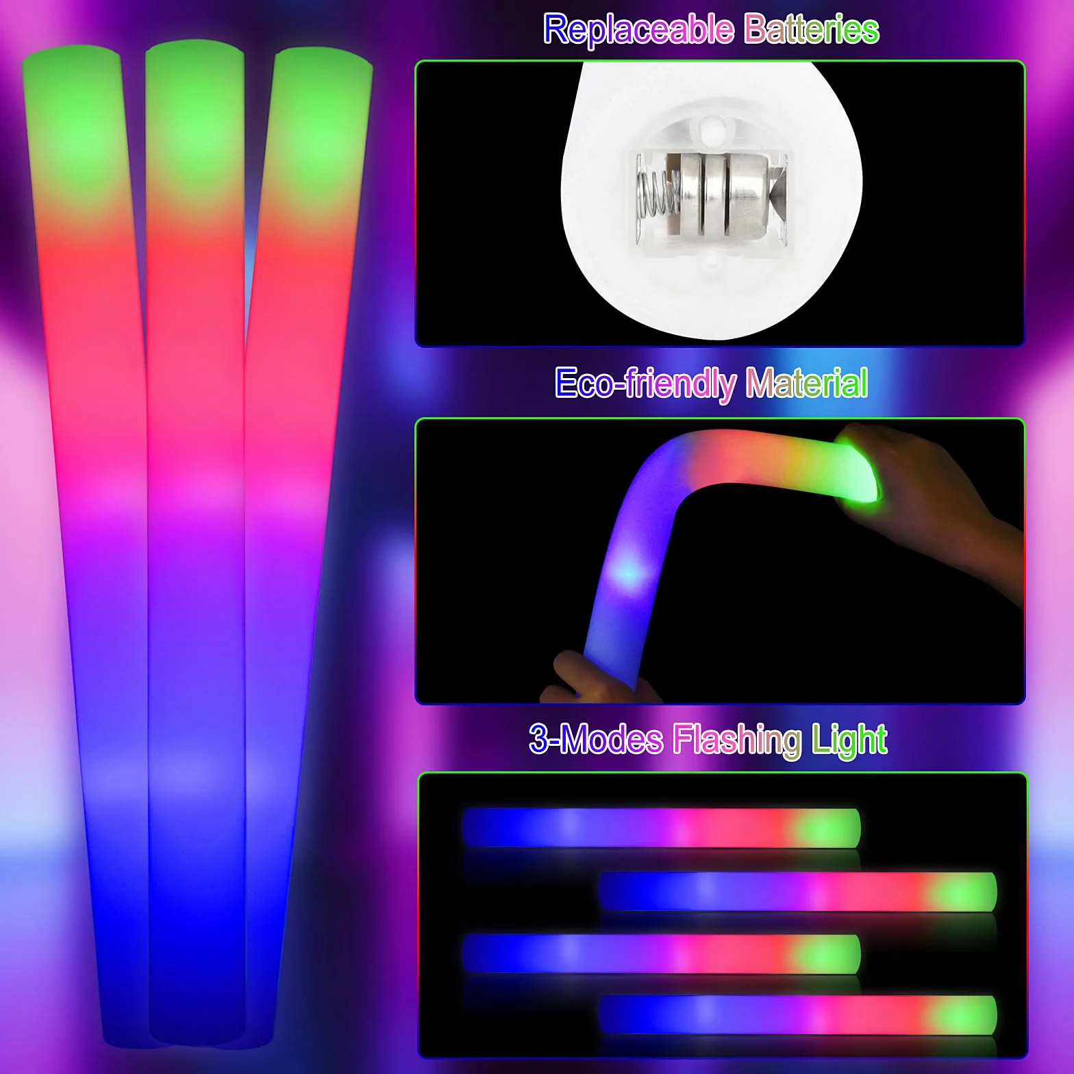 Palos Led Multicolor 58 Unidades para Navidad Bodas Fiestas