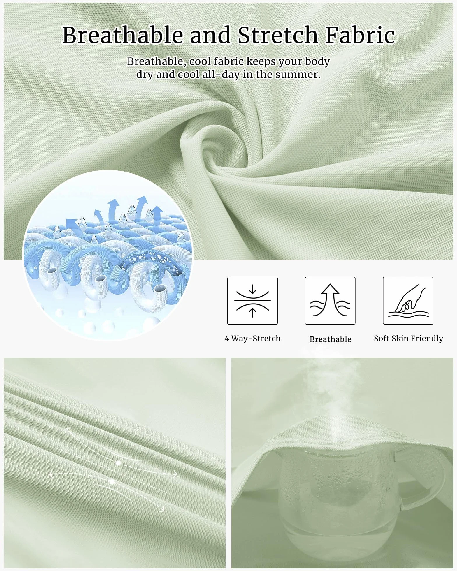 Polo de golf para mujer protección UV manga corta secado rápido transpirable