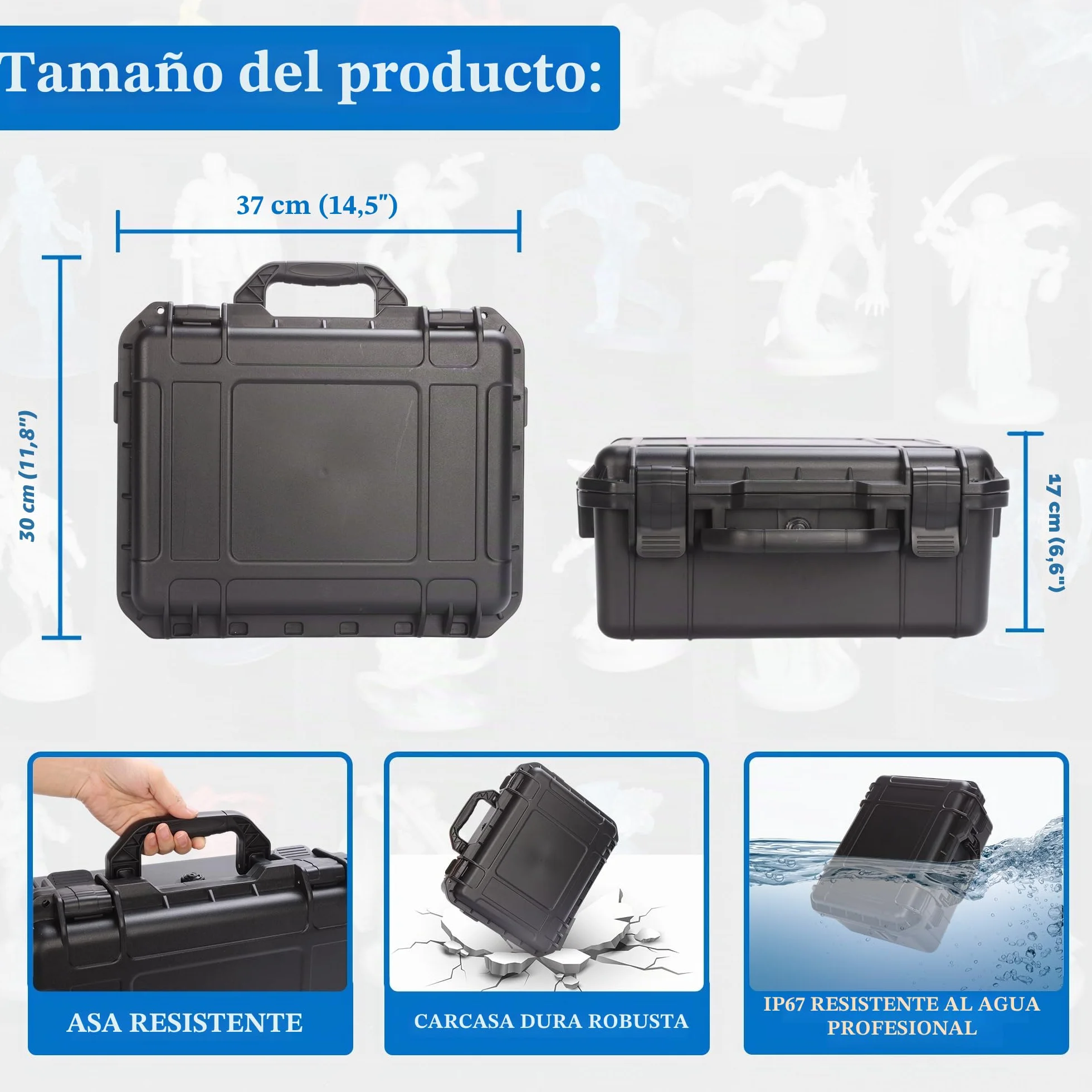 Estuche Resistente para Almacenar Miniaturas, Maletín de Transporte para 116 Miniaturas Incluye 4 Inserciones de Espuma, Estuche de Almacenamiento de Miniaturas Compatible con Warhammer 40k