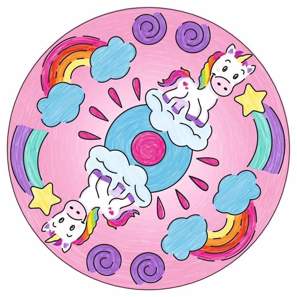 Ravensburger- Mini Mandala Designer Unicorn, Manualidades y Pintura, Color Blanco (29704)