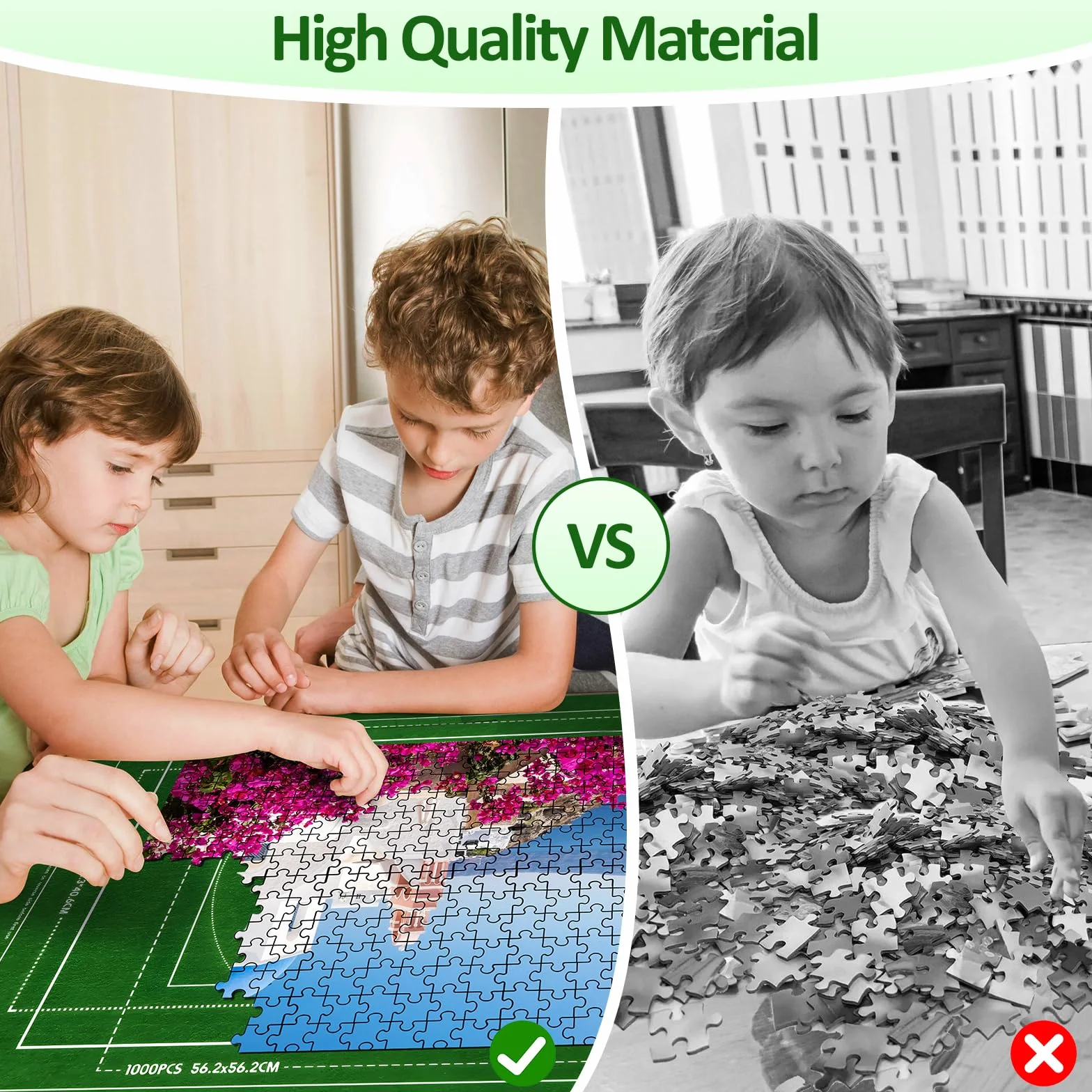 VFANDV Puzzle Mat, Fieltro Tapete Puzzle 500 1000 1500 Piezas, Estera de Rompecabezas Portátil 66 x 116 cm