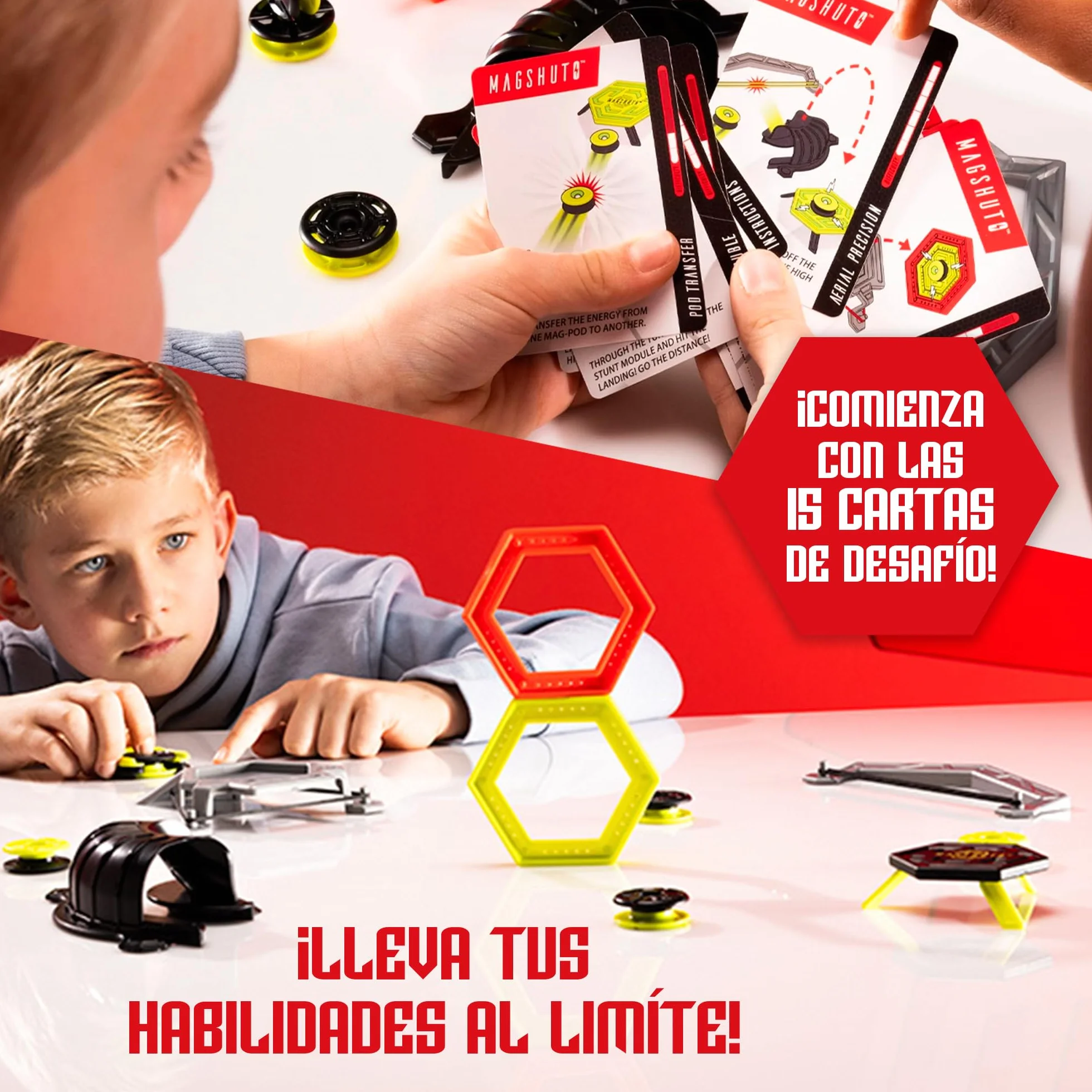 Bizak Magshuto Stunt Park – Set de Acrobacias Extremos con Rampa, Túnel y Aros de Desafío, +8 años, (30695181)