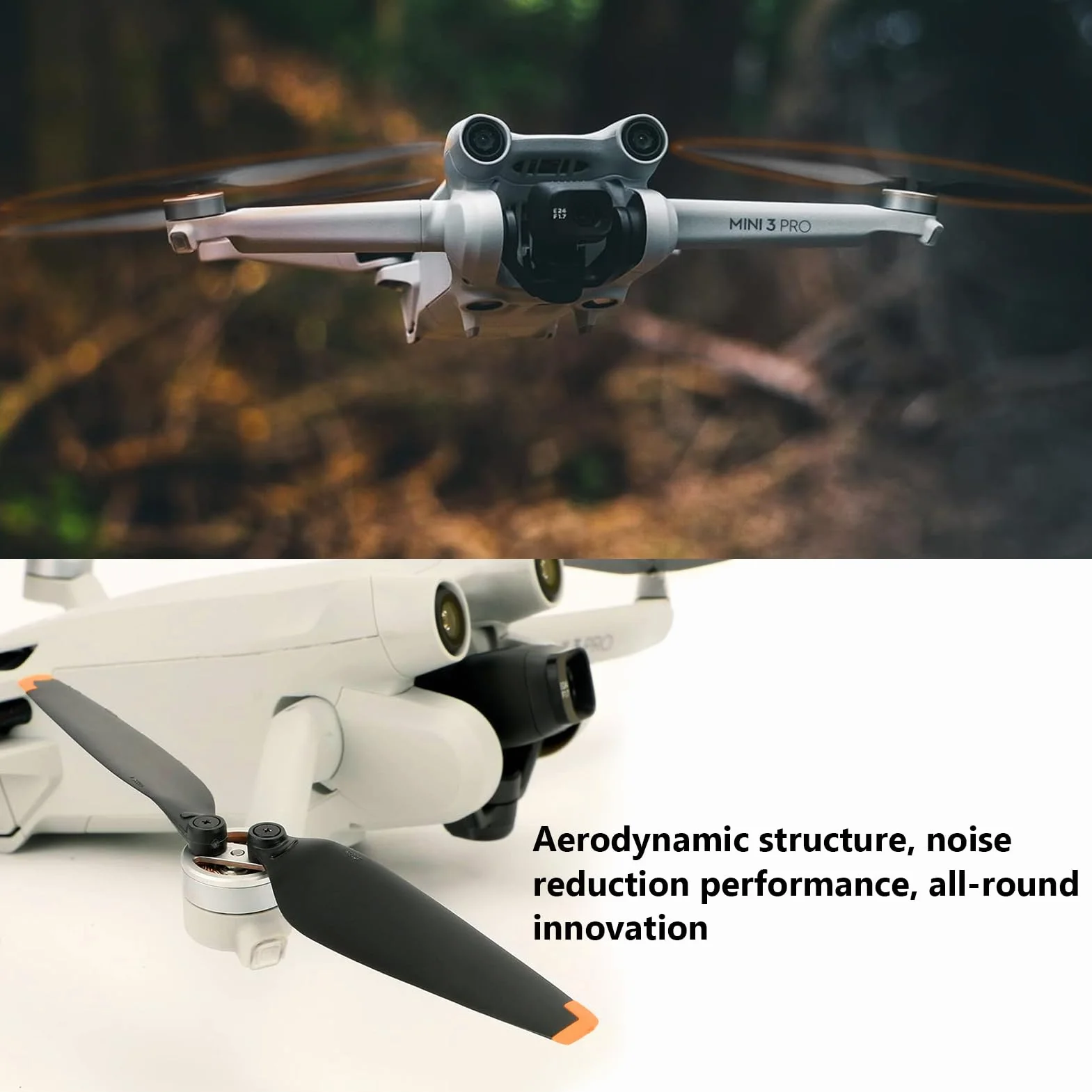 Bocguy 16 Pcs Drone Mini 3/4 Pro Hélices, Drones Hélices für para 3/4 Pro Accesorios Reemplazo con 24 Tornillos & 2 Destornillador, Bajo Ruido & Estable (Naranja)
