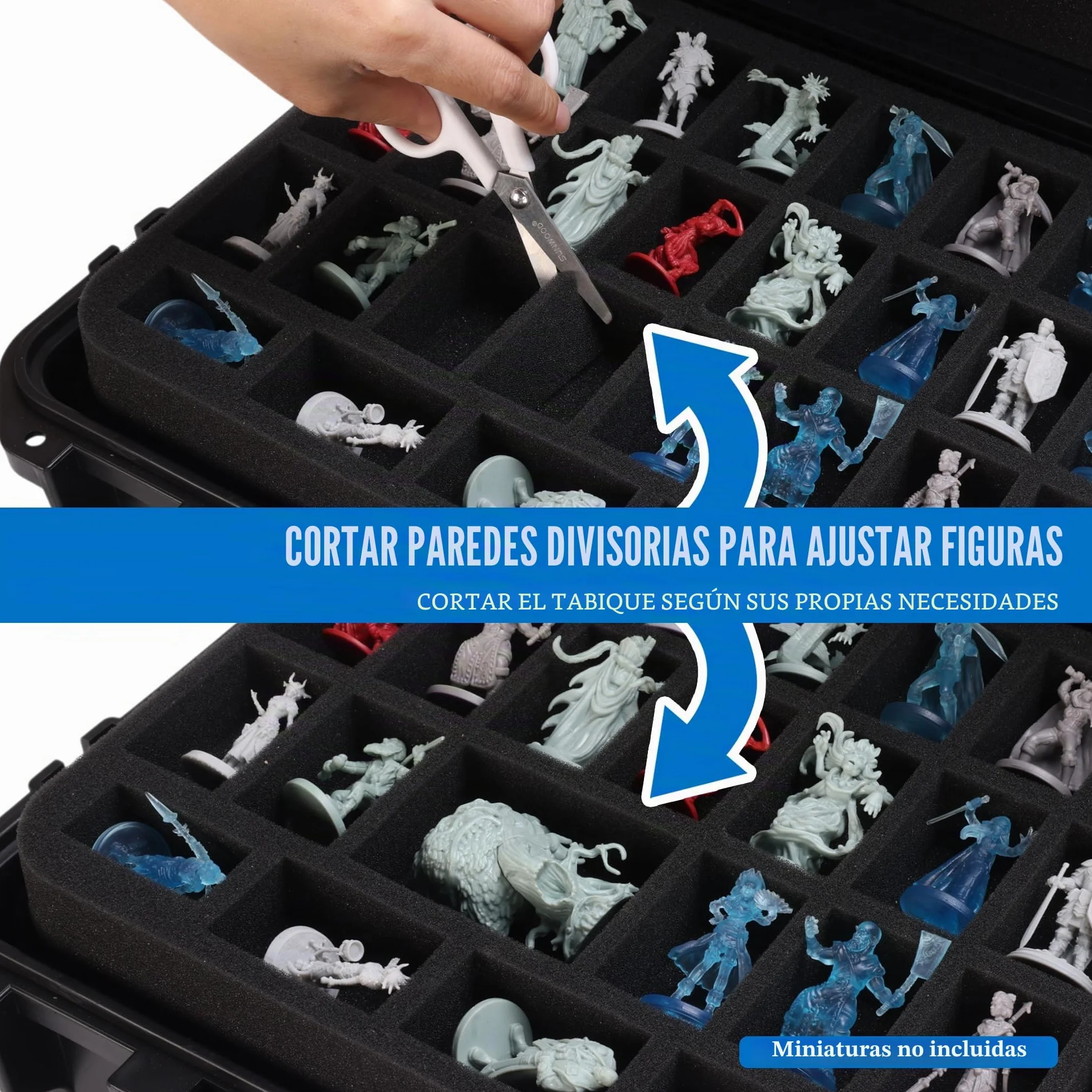 Estuche Resistente para Almacenar Miniaturas, Maletín de Transporte para 116 Miniaturas Incluye 4 Inserciones de Espuma, Estuche de Almacenamiento de Miniaturas Compatible con Warhammer 40k