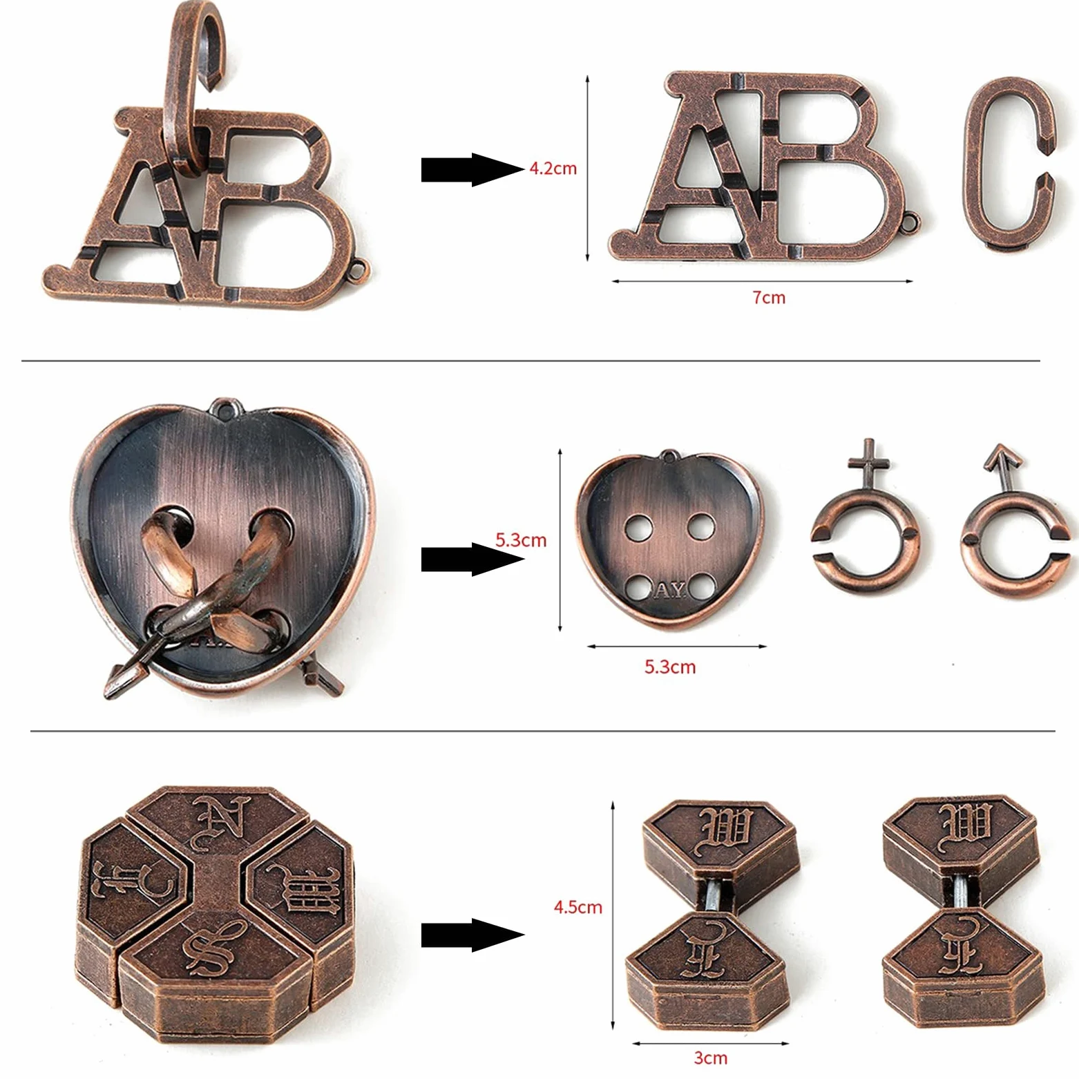 Joyeee Rompecabezas Metal, Brain Teaser Puzzle Desbloqueo Enclavamiento Desenreda Juego IQ Entrenamiento, Juguetes de Educativa Inteligencia para Adultos y Niños Challenge, Dificultad Alta - 25Pcs A