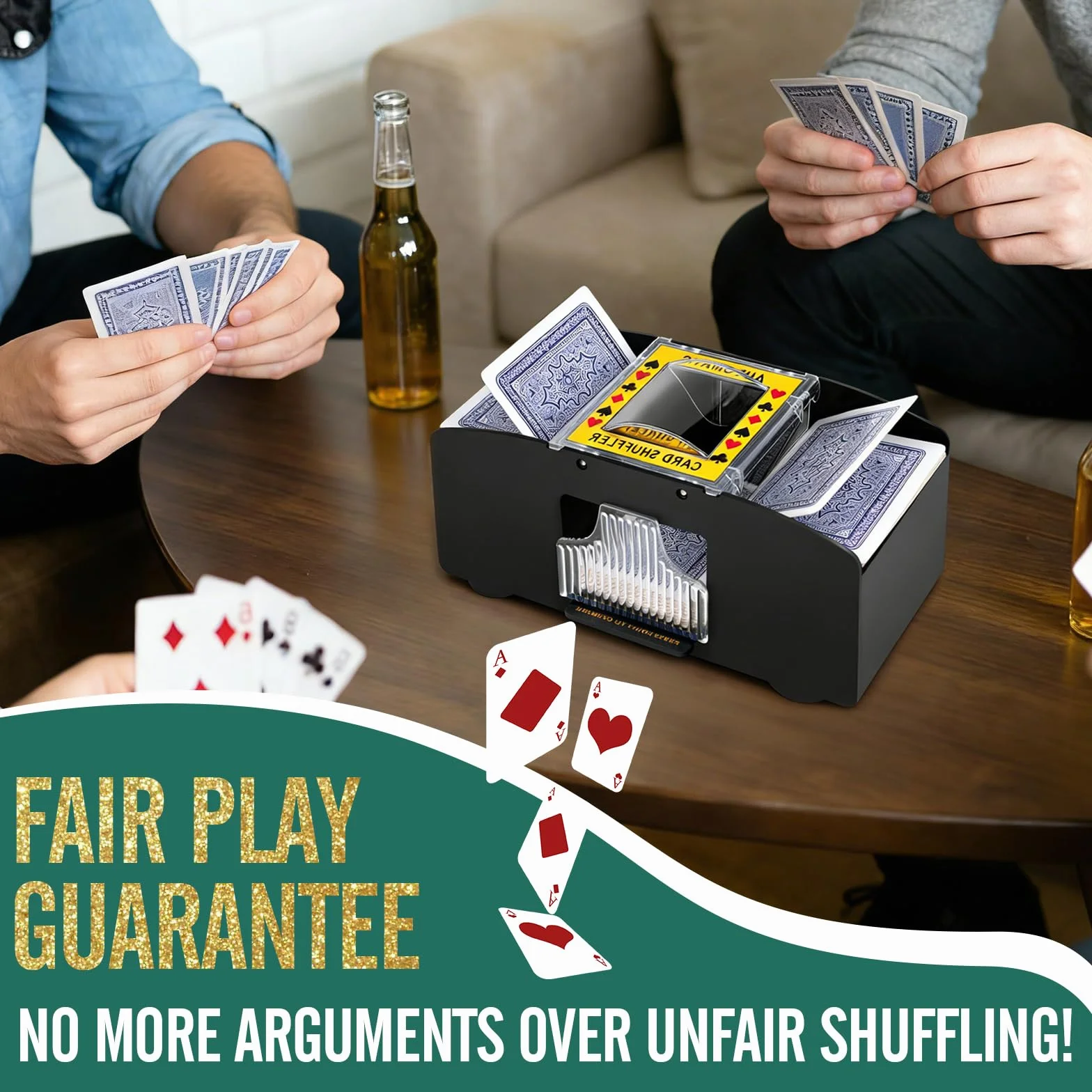 Barajador Automático de Cartas, Máquina Mezcladora de Cartas Eléctrica 2 Mazos para UNO, póquer, Texas Hold'em, Canasta, Blackjack