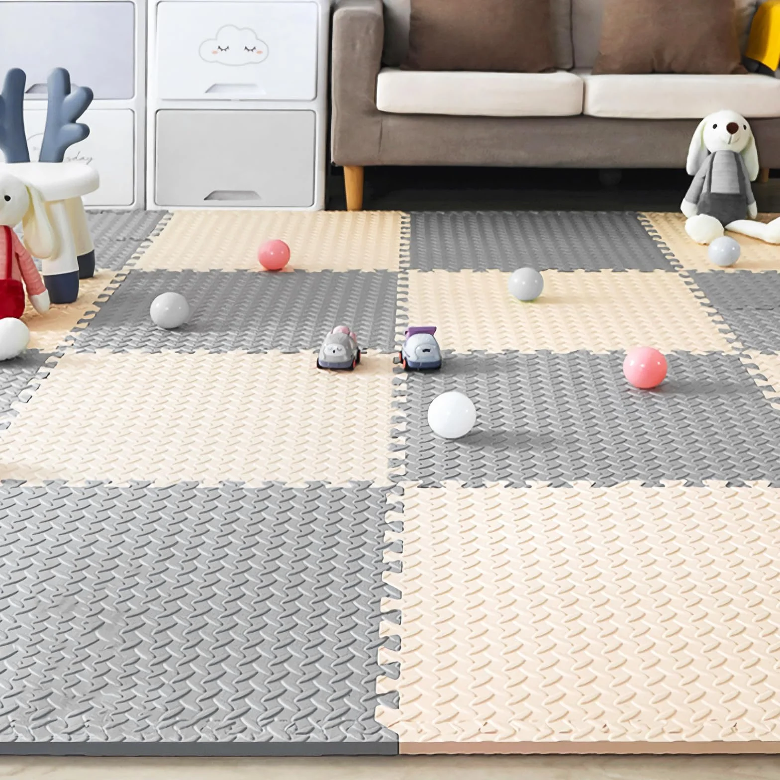 Alfombra Puzzle Bebe 20 Piezas, Tapete Puzzle, Colchoneta Bebé Suelo, Alfombra Gateo PE Espuma, Alfombrillas para Puzzles Suave y Seguro, Antideslizante y Resistente al Desgaste 30 * 30 * 1cm